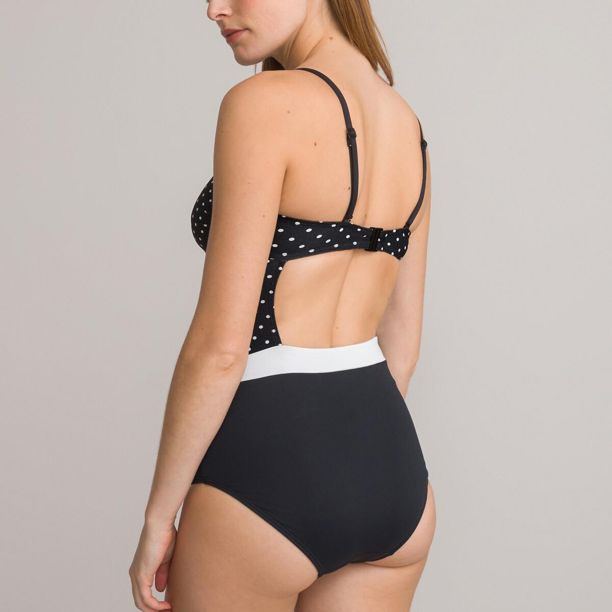 La Redoute Collections Bustier-Badeanzug mit Bauch-weg-Effekt