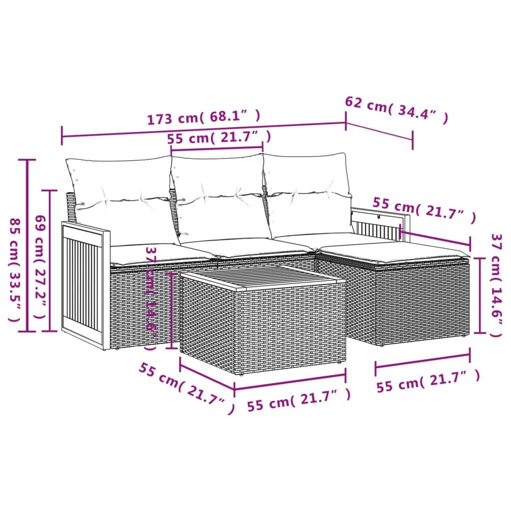 VidaXL Garten sofagarnitur poly-rattan