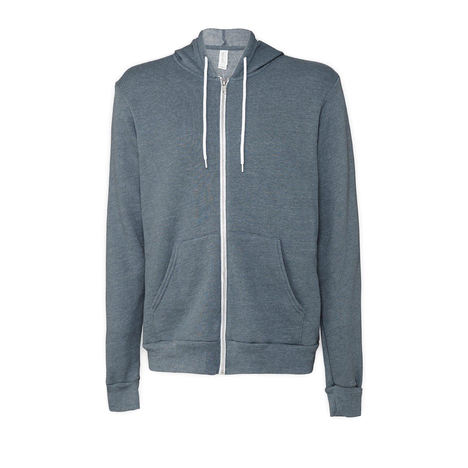 Bella + Canvas Kapuzenpullover, Durchgehender Reißverschluss