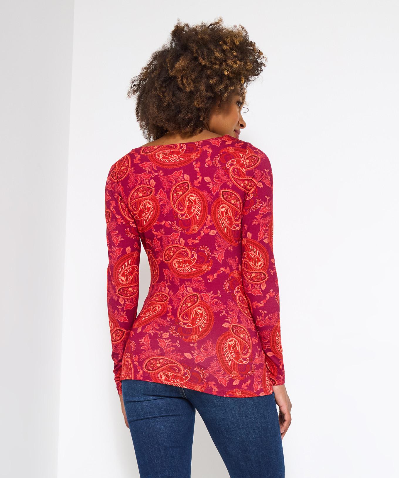 Joe Browns Langarmshirt mit Paisley-Print und Knopfdetails