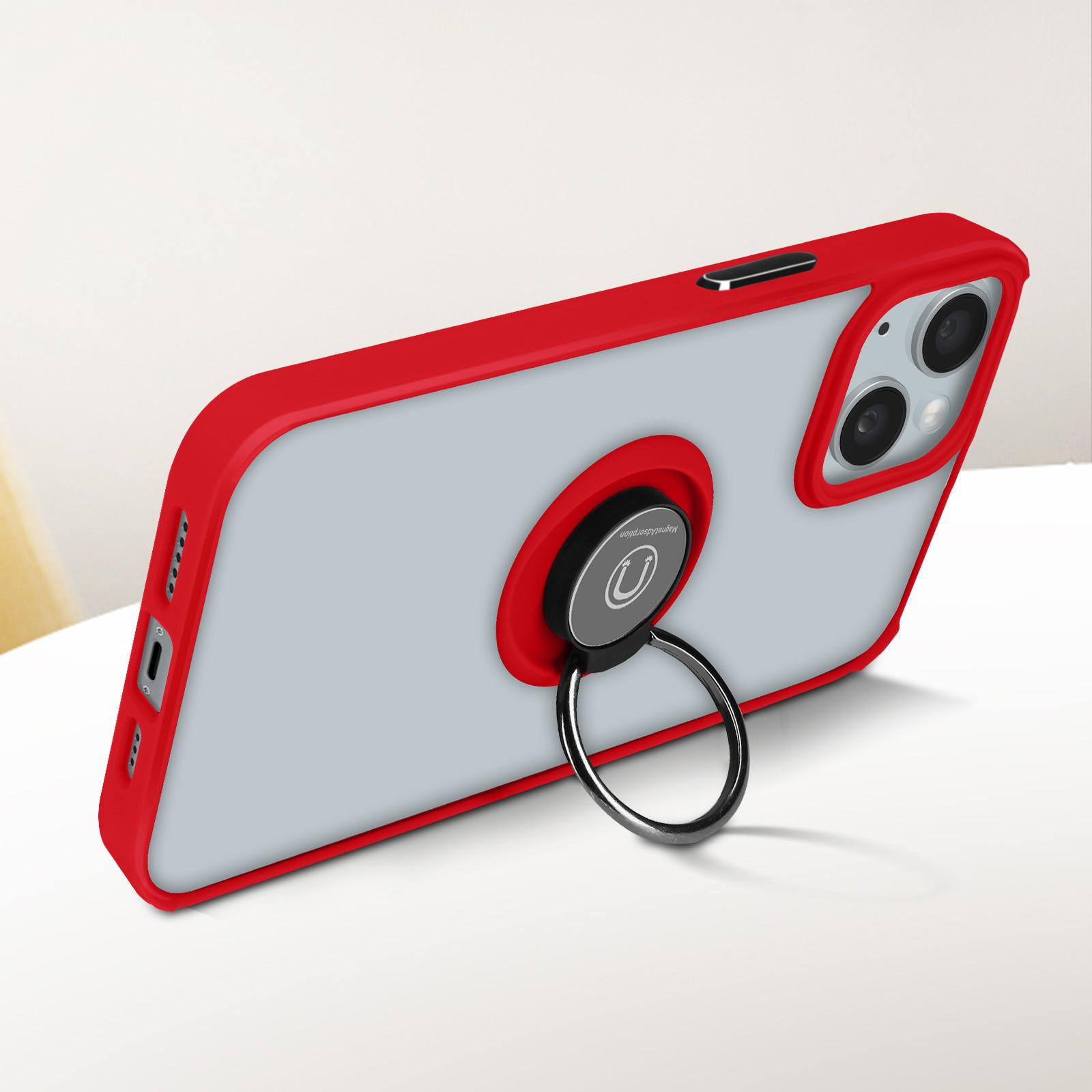 Avizar Ring-Hülle Apple iPhone 15 Plus Rot