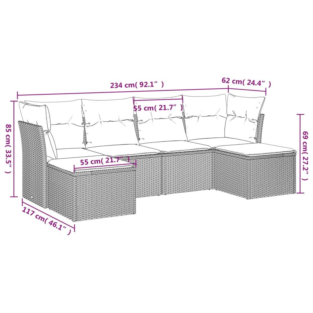 VidaXL Garten sofagarnitur poly-rattan