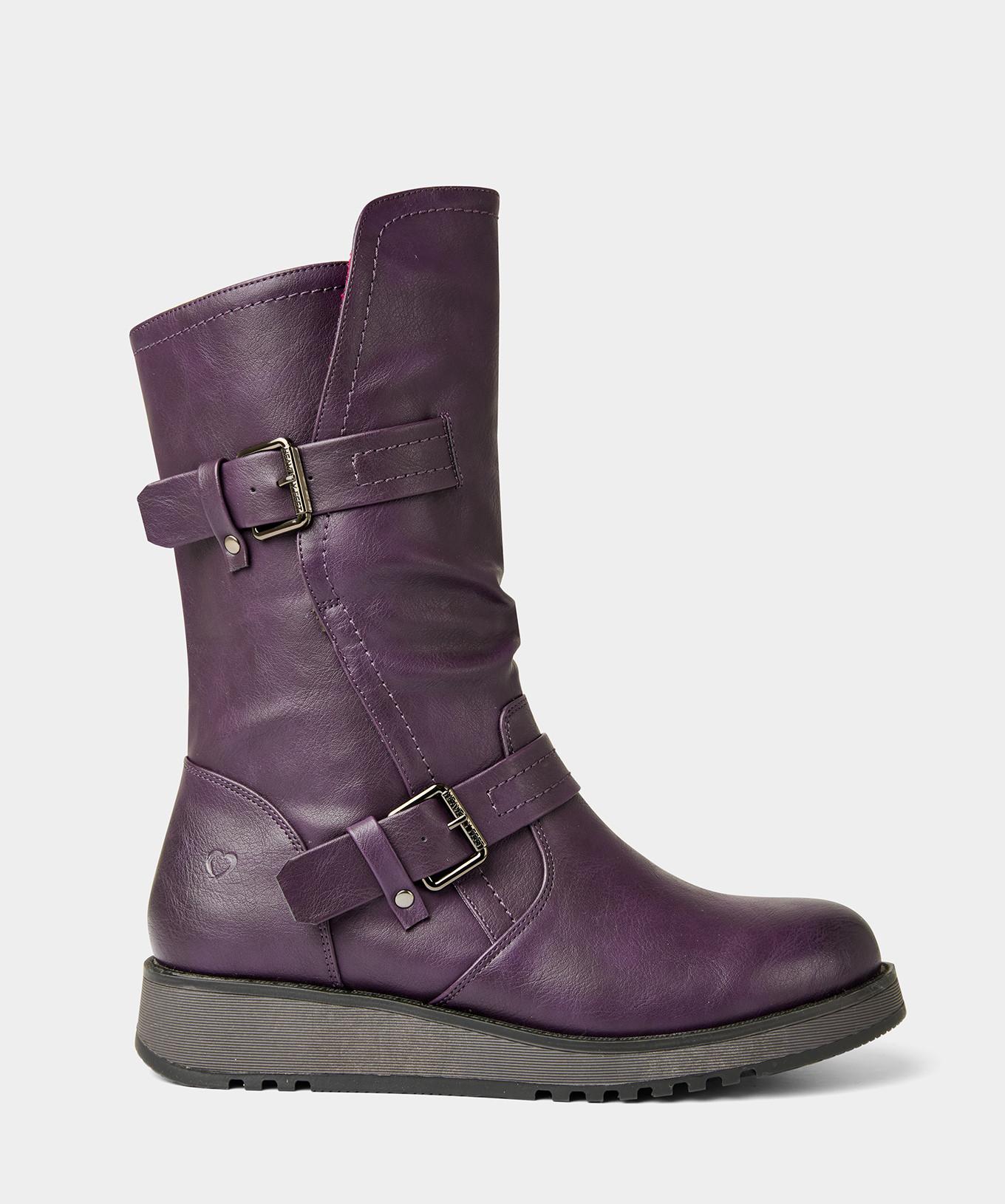 Joe Browns Lila Keilstiefel mit seitlichem Reißverschluss
