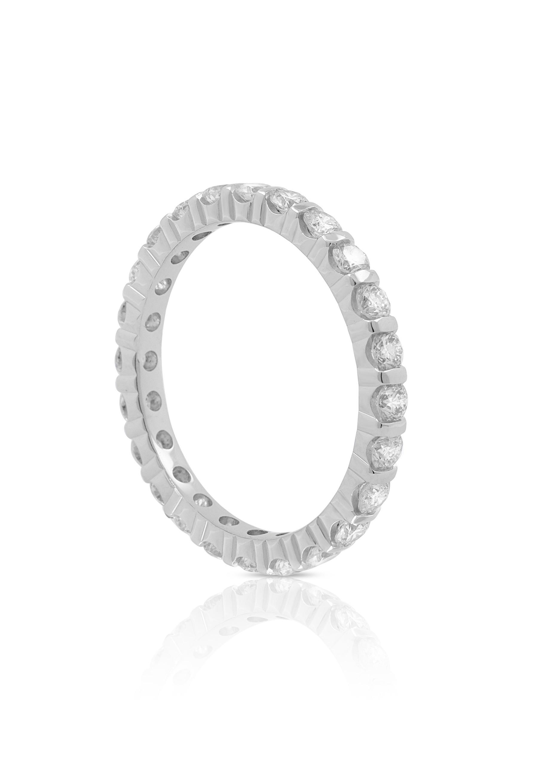 MUAU Schmuck Mémoire Ring Diamant 1.00ct. Weissgold 750
