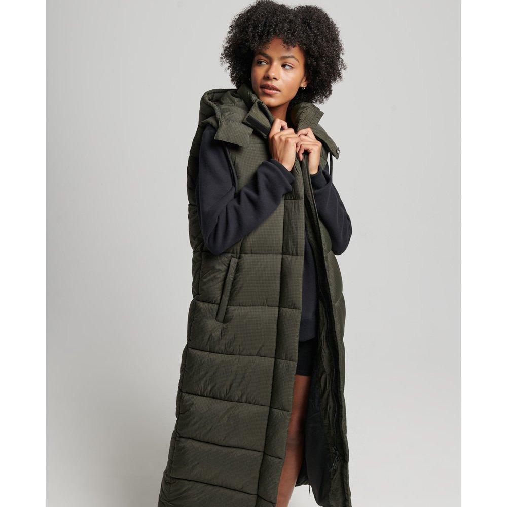 Superdry lange ärmellose daunenjacke mit kapuze ripstop