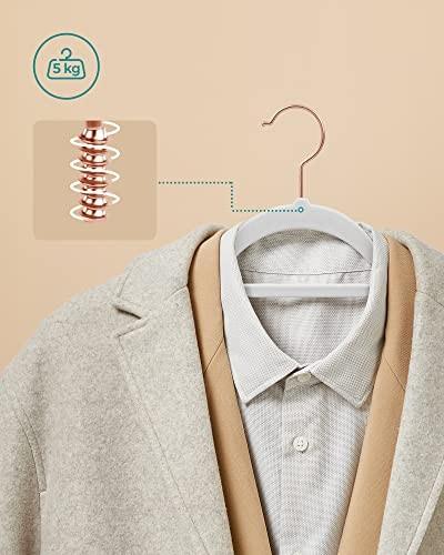 Pricenet Rutschfeste Samt-Kleiderbügel mit roségoldenen Haken, 30er-Set