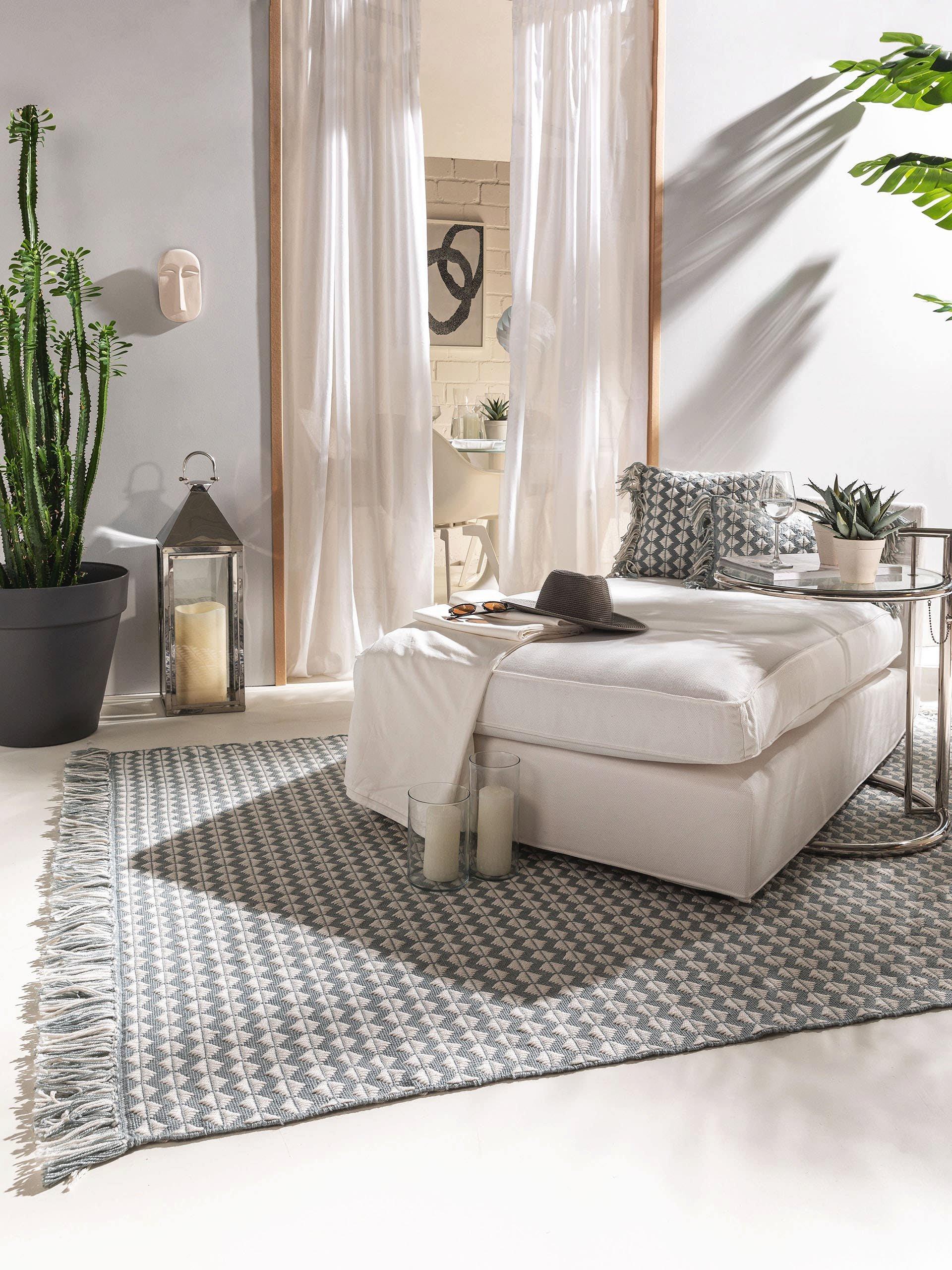 Benuta Teppich aus recyceltem Material Morty Blau