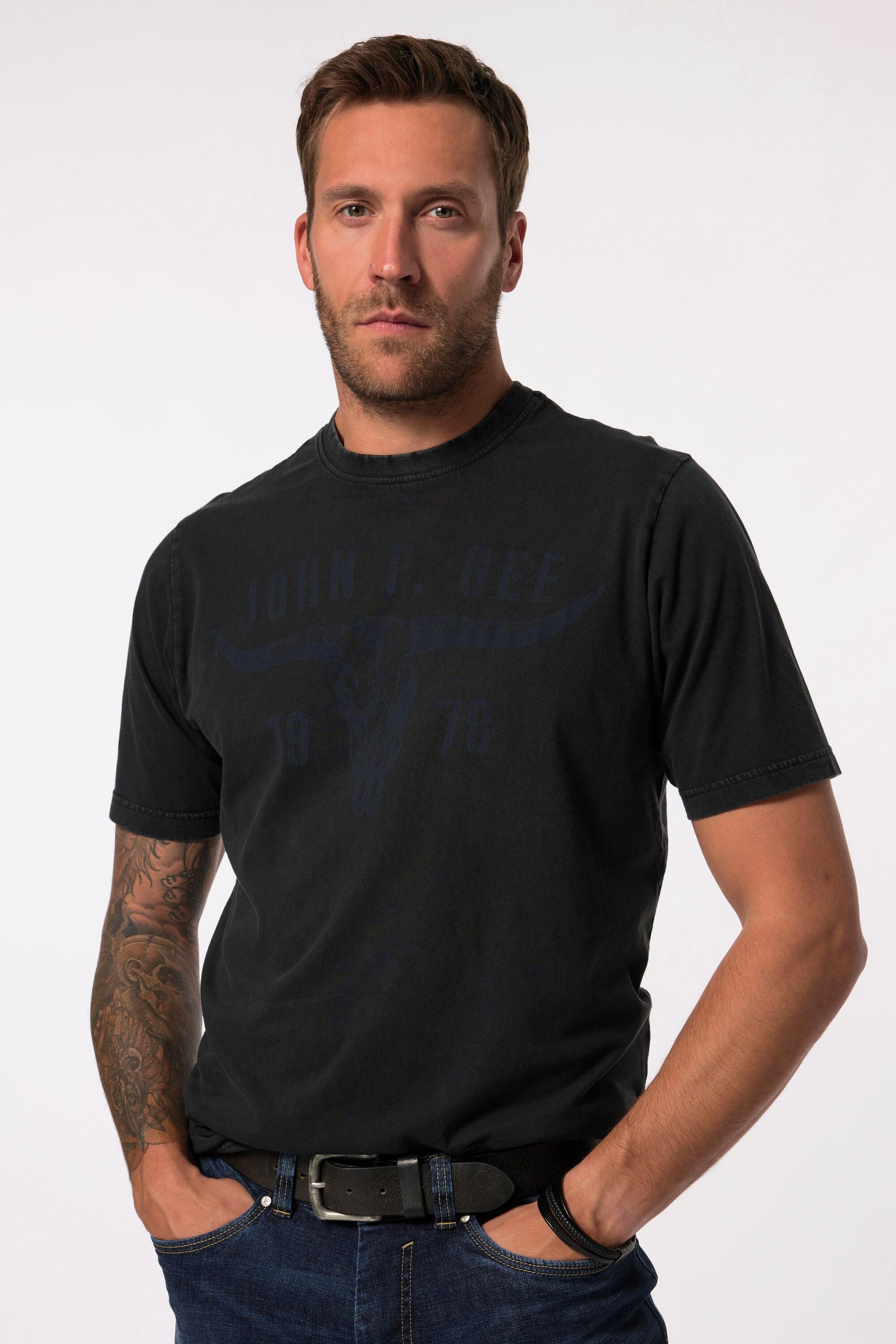 JP1880 Halbarm Brustprint Vintage Look T-Shirt