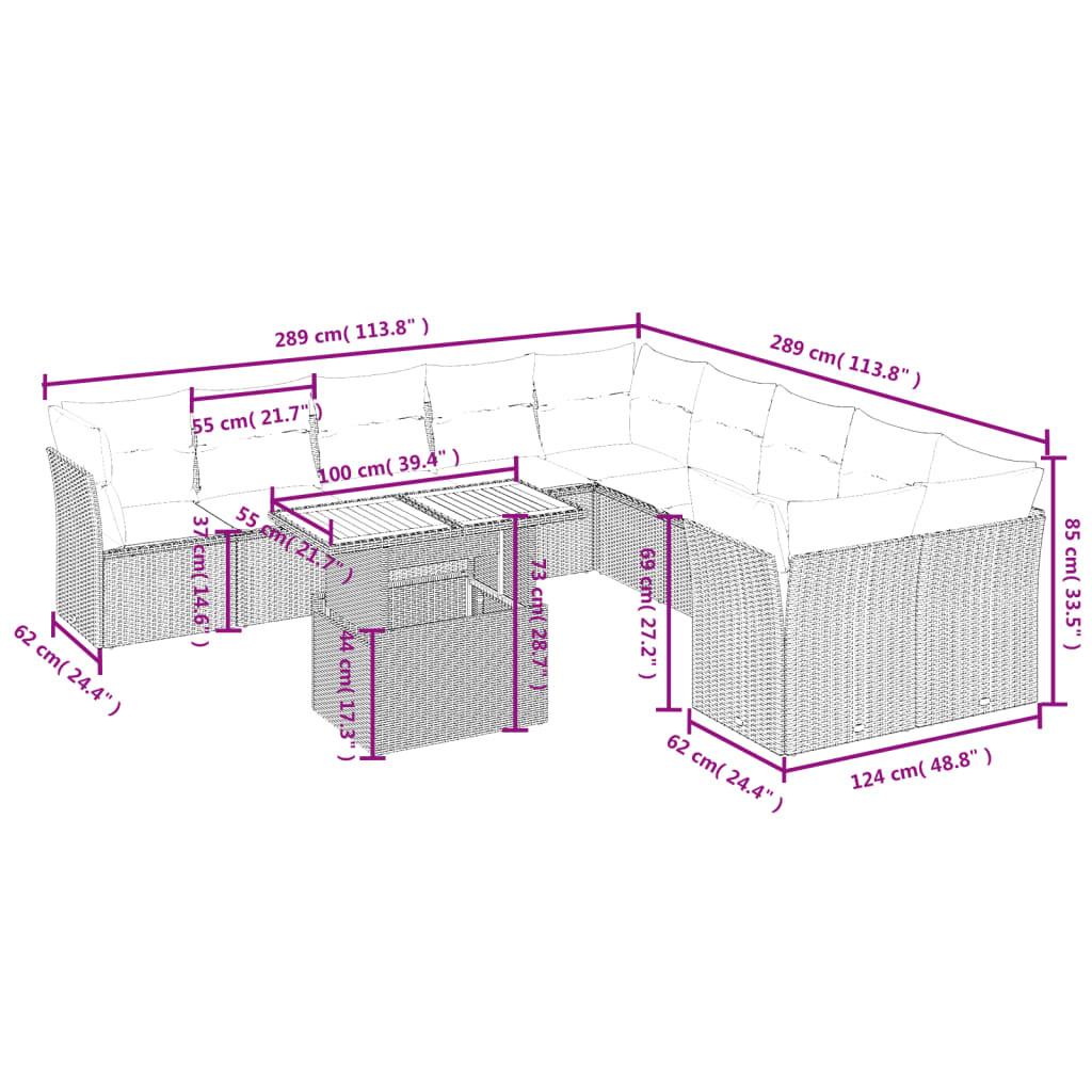 VidaXL Garten sofagarnitur poly-rattan