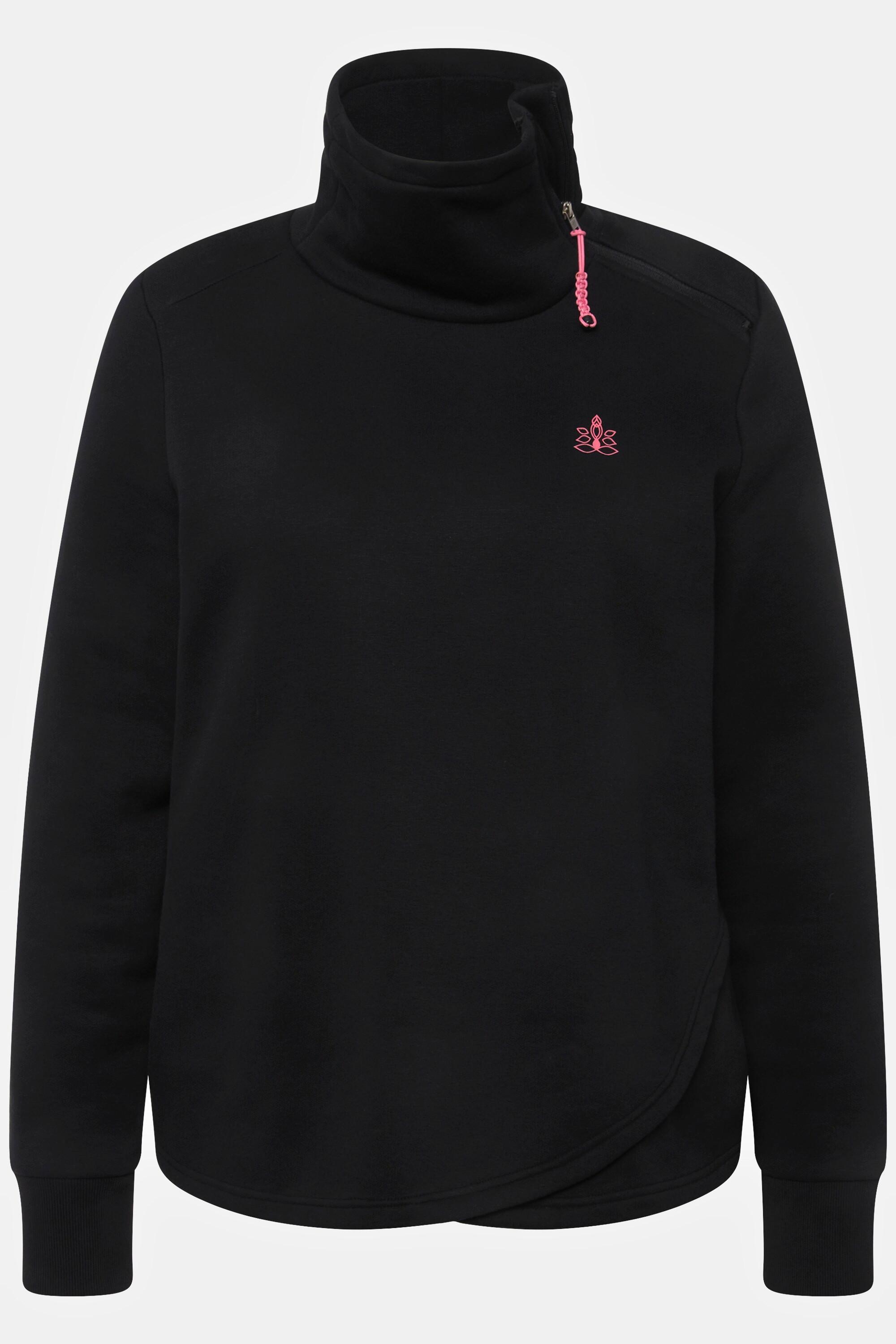 Ulla Popken Sweatshirt, Stehkragen, Zipper, Mandala, Langarm