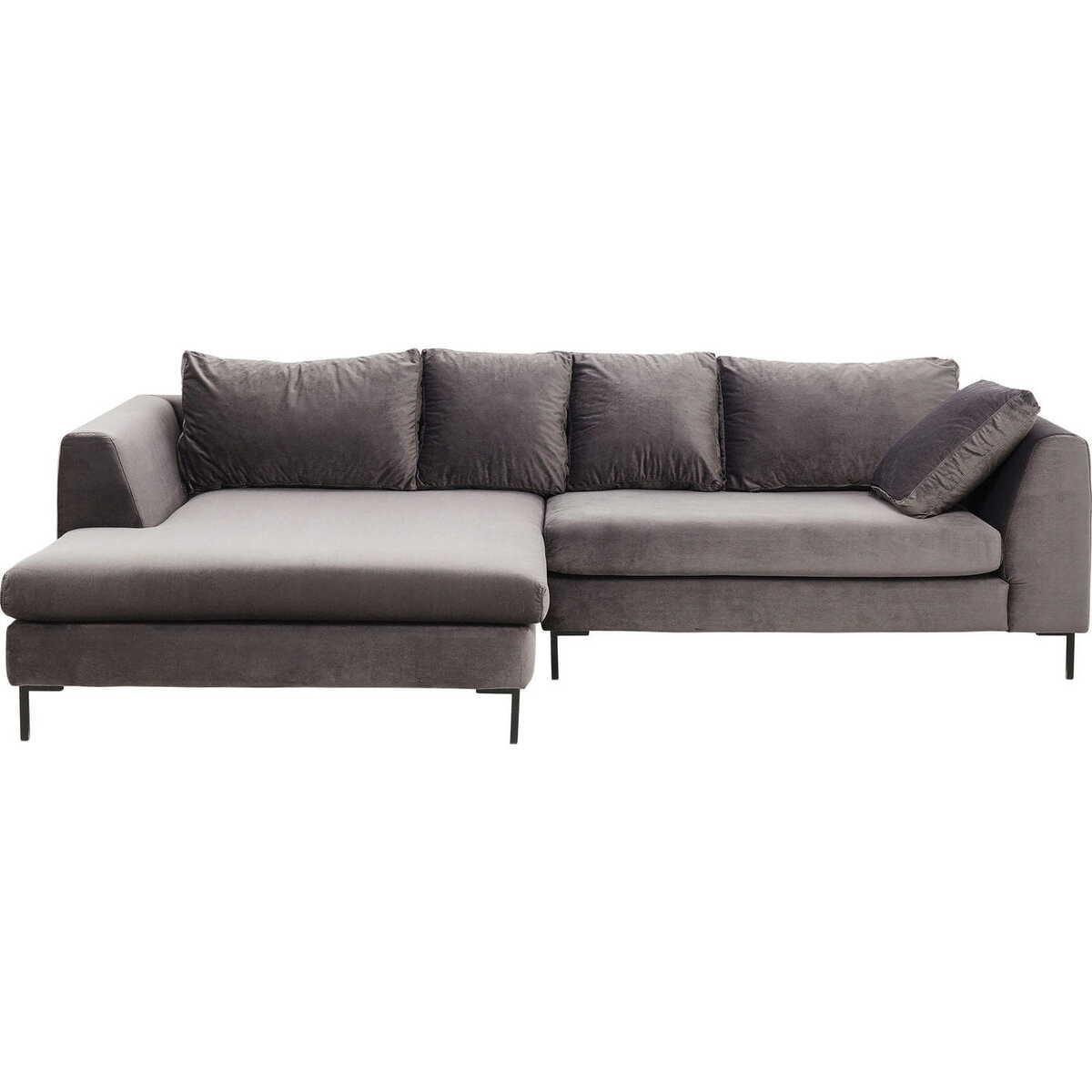 KARE Design Ecksofa Black Gianna Velvet Grau Links