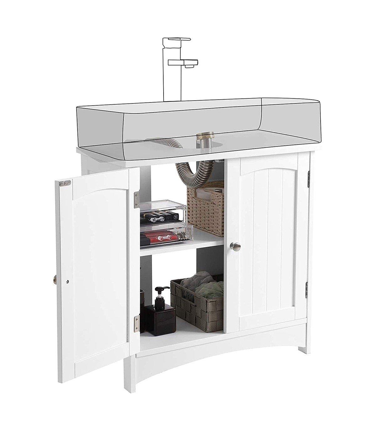 Calicosy Verstellbarer Unterschrank mit drehbaren Türen,es MDF