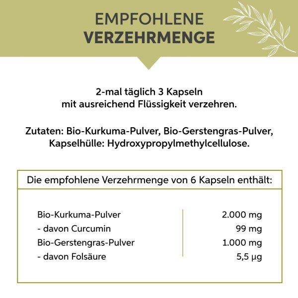 Eltabia Bio Kurkuma Gerstengras Kapseln