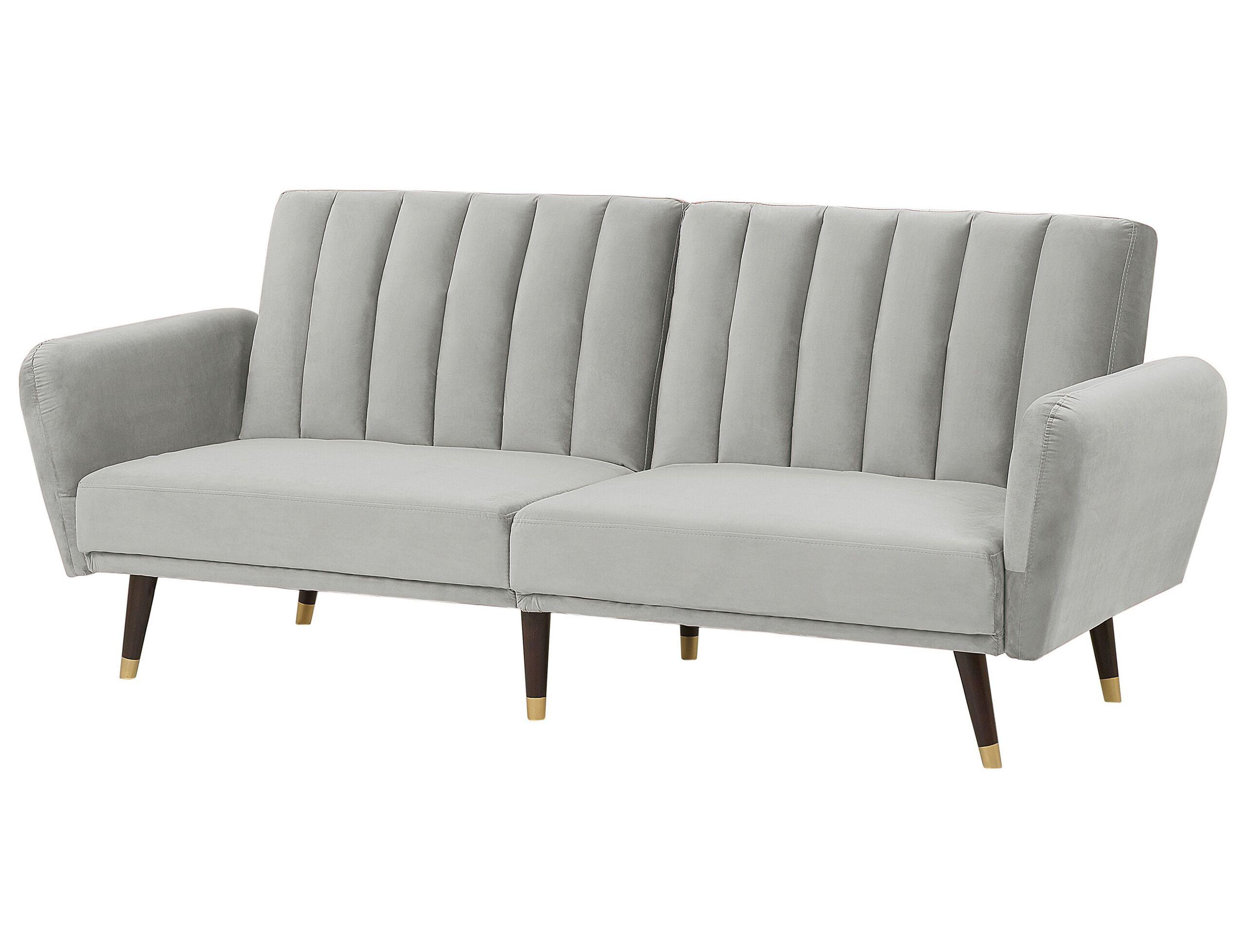 Beliani Schlafsofa aus Samtstoff Glamourös VIMMERBY