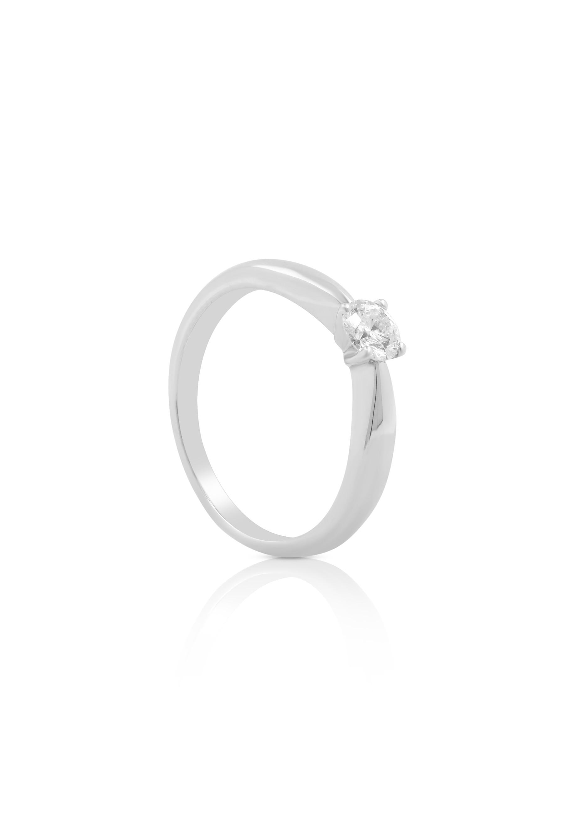 MUAU Schmuck Solitaire Ring Diamant 0.30ct. Weissgold 750