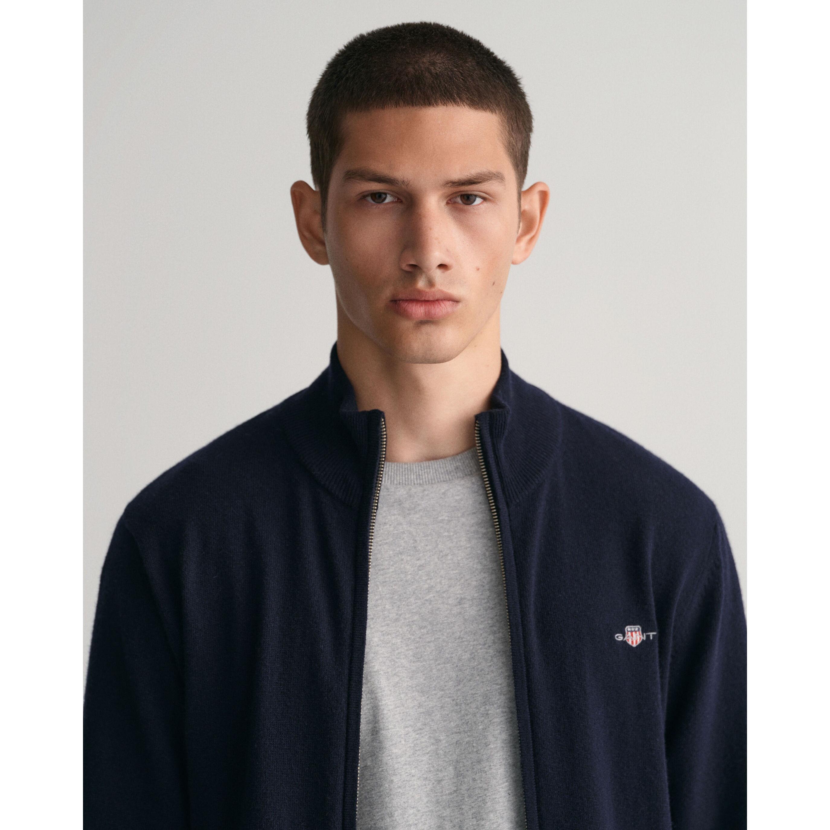 GANT strickjacke mit zipper superfine lambswool