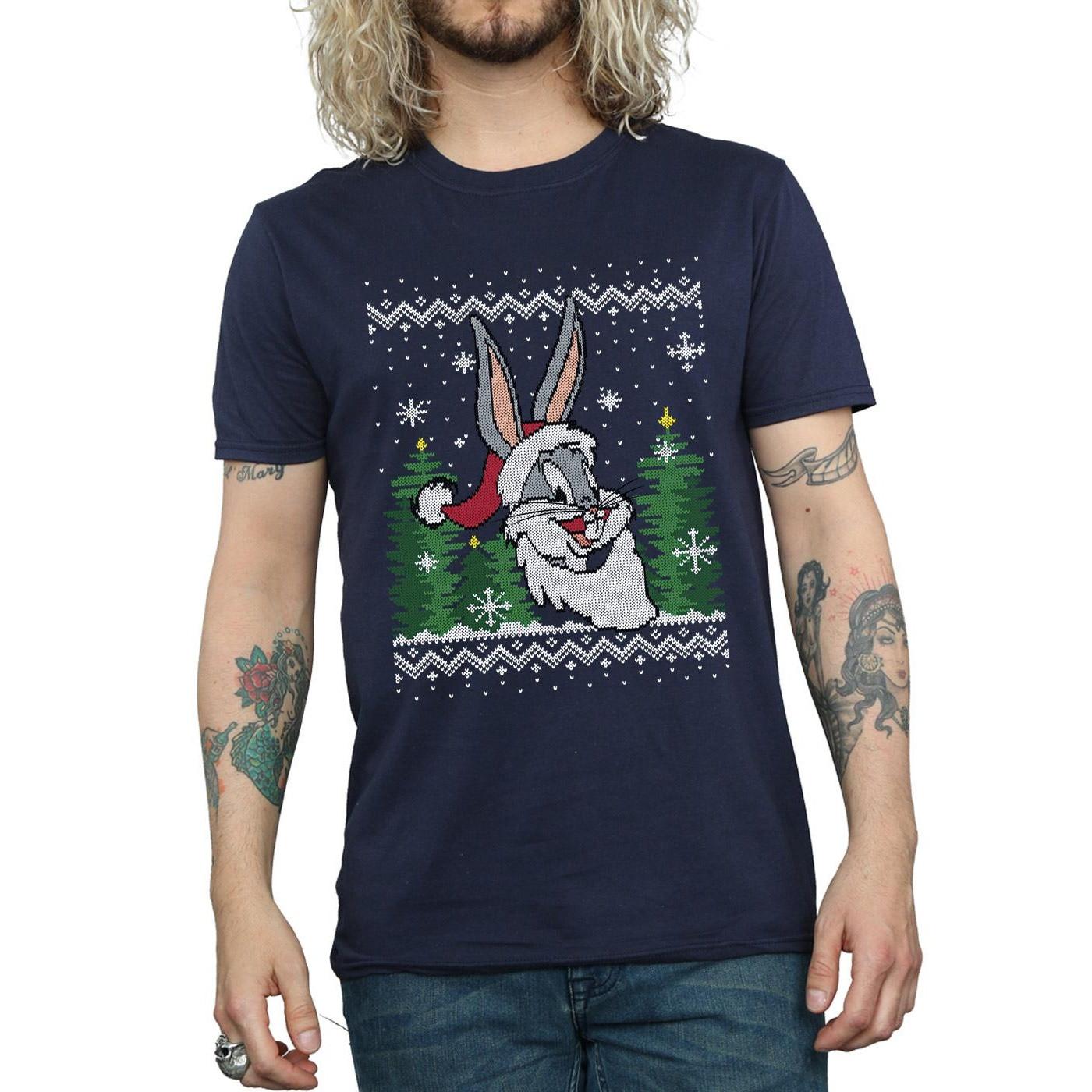 LOONEY TUNES Bugs Bunny Christmas Print T-Shirt