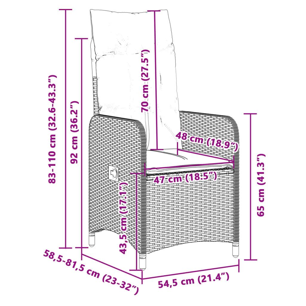 VidaXL Gartensessel verstellbar poly-rattan