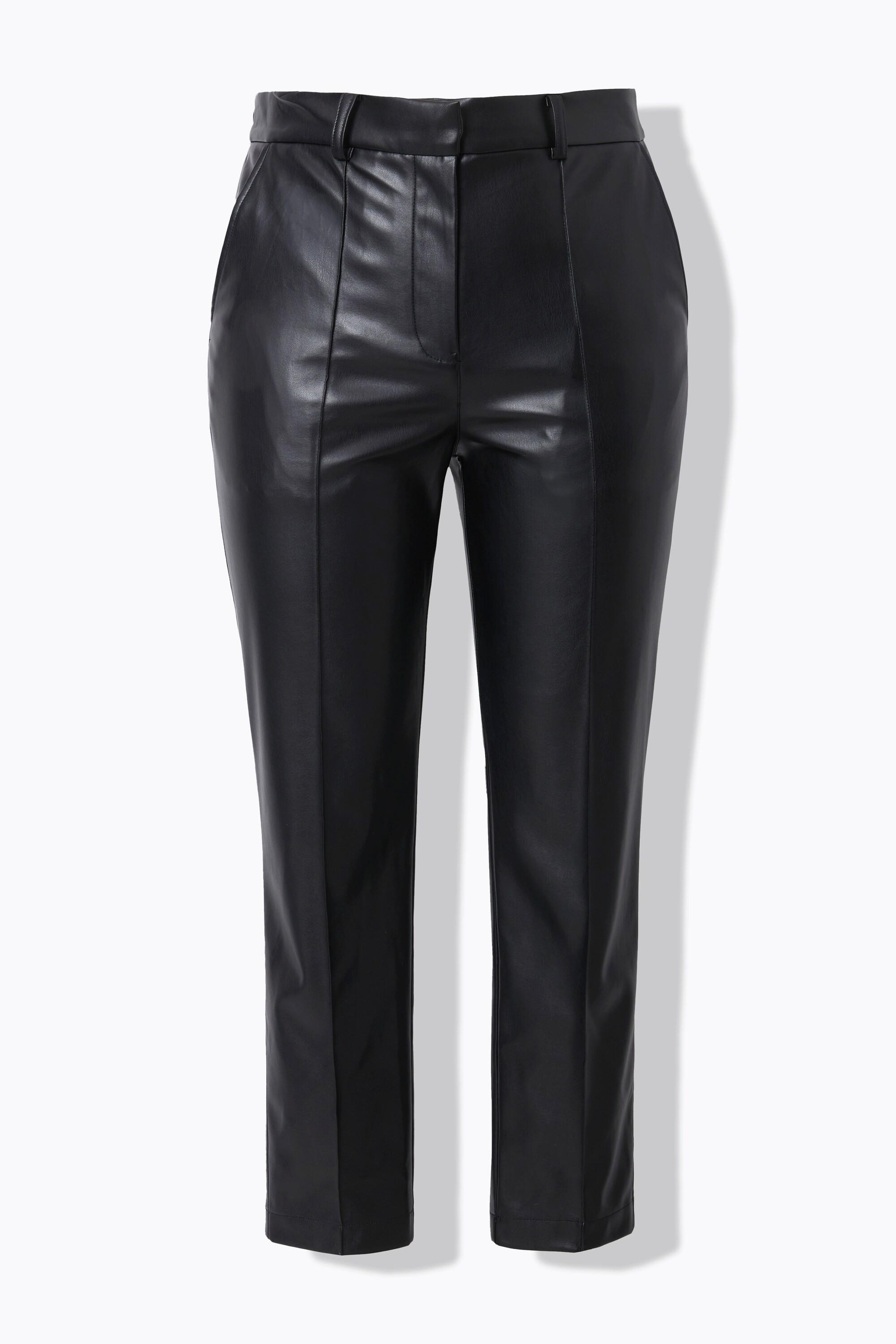 Studio Untold Fakeleder-Hose, Mom-Shape, Biese