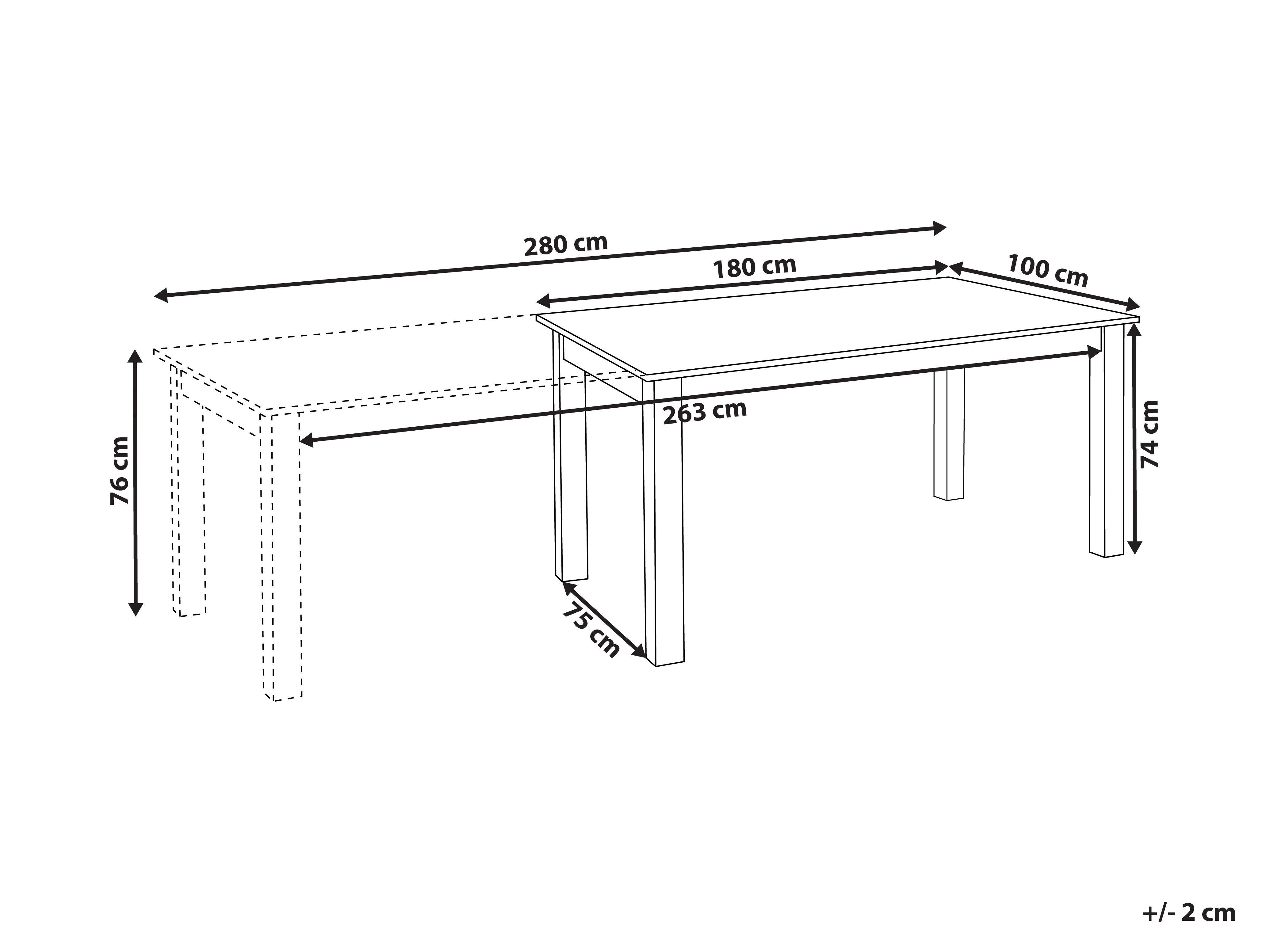 Beliani Ausziehbarer Esstisch aus MDF-Platte Klassisch MADURA