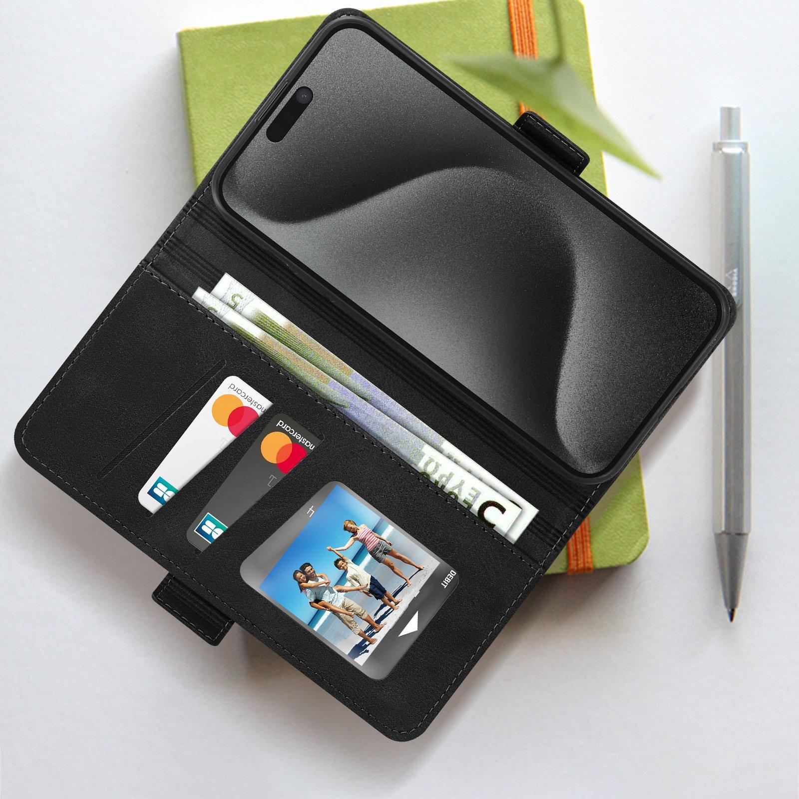 Avizar Klapphülle iPhone 15 Pro Max Schwarz