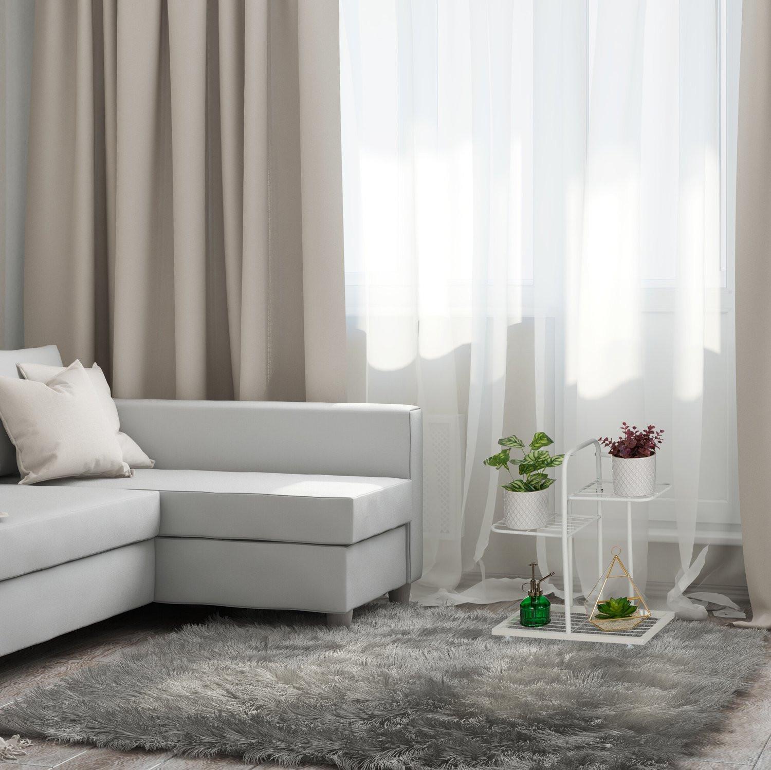 B2X Weißer Pflanzenständer 3 Ebenen