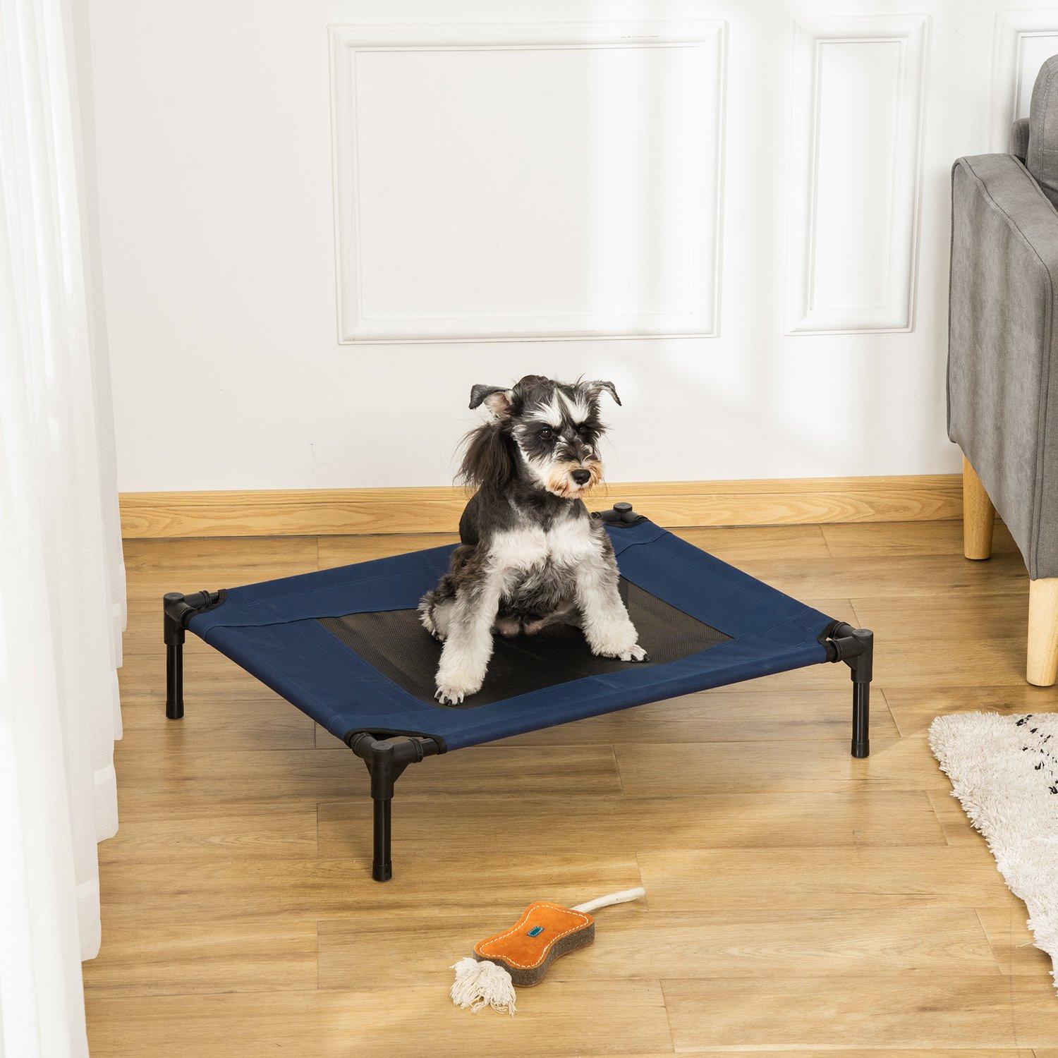 Northio Hundebett Hundeliege Outdoor Katzenbett Haustierbett Schlafplatz, Stahl, 600D Oxford-Gewebe, Blau, 76,2X61X18Cm