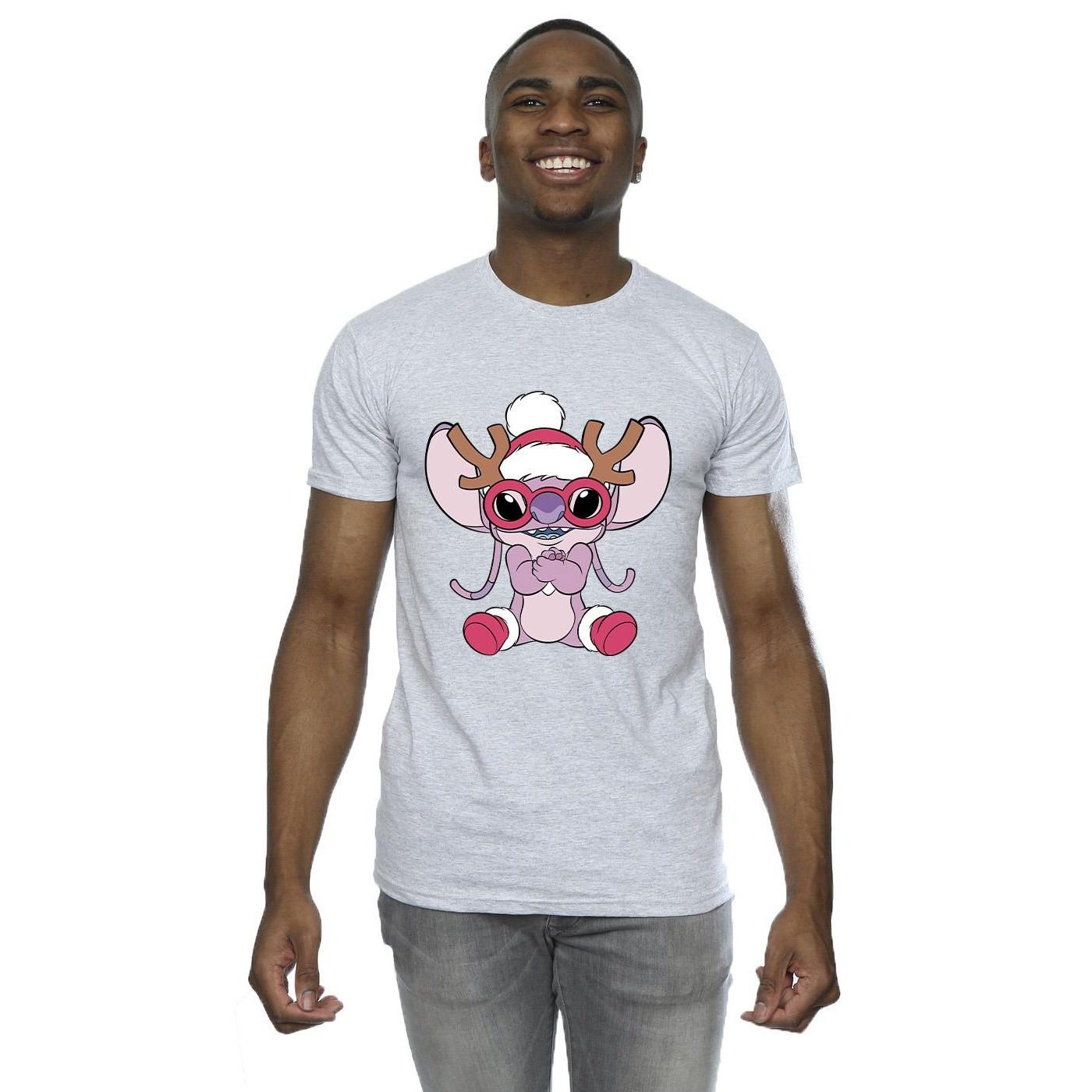 Disney Lilo & Stitch Angel Christmas Grafik T-Shirt