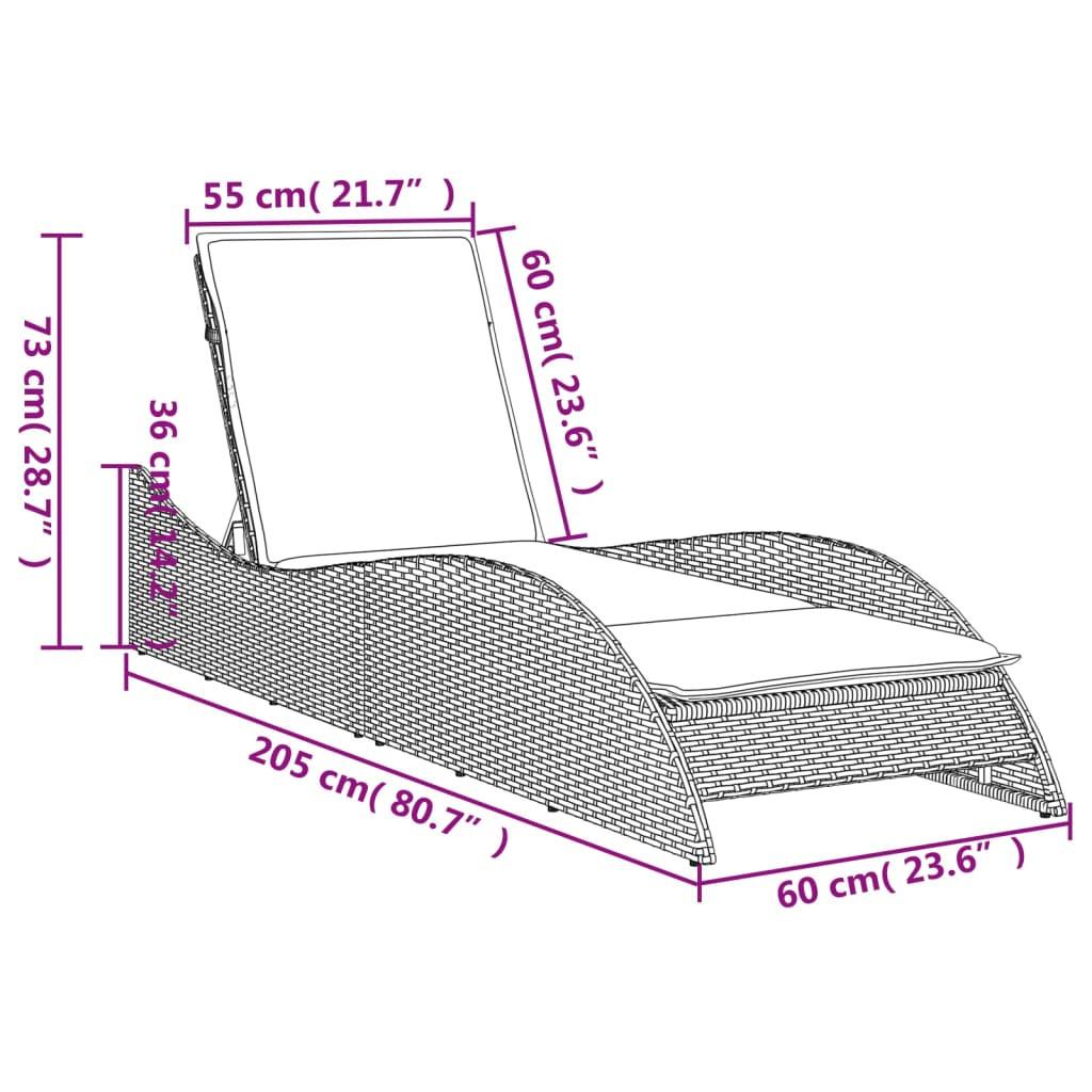 VidaXL Sonnenliege poly-rattan