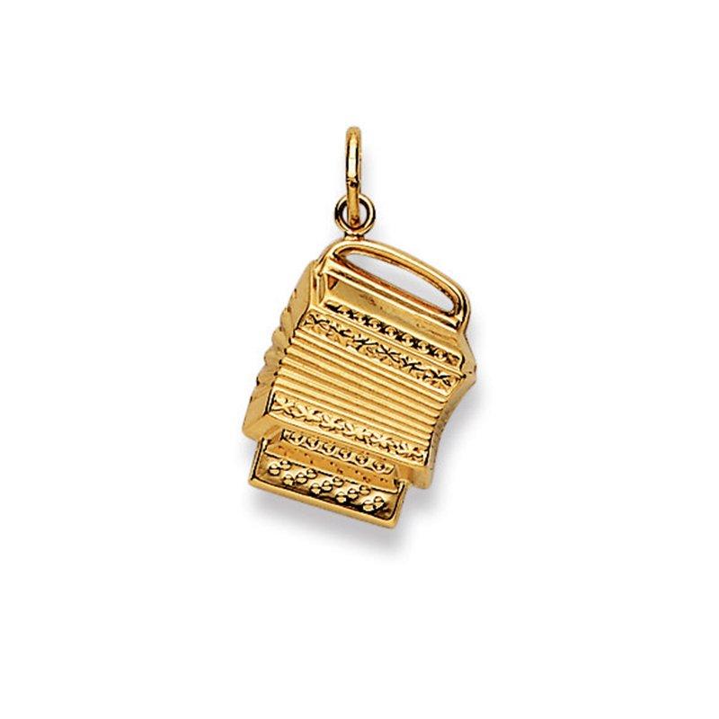 MUAU Schmuck Anhänger Handharmonika Gelbgold 750, 28x16mm