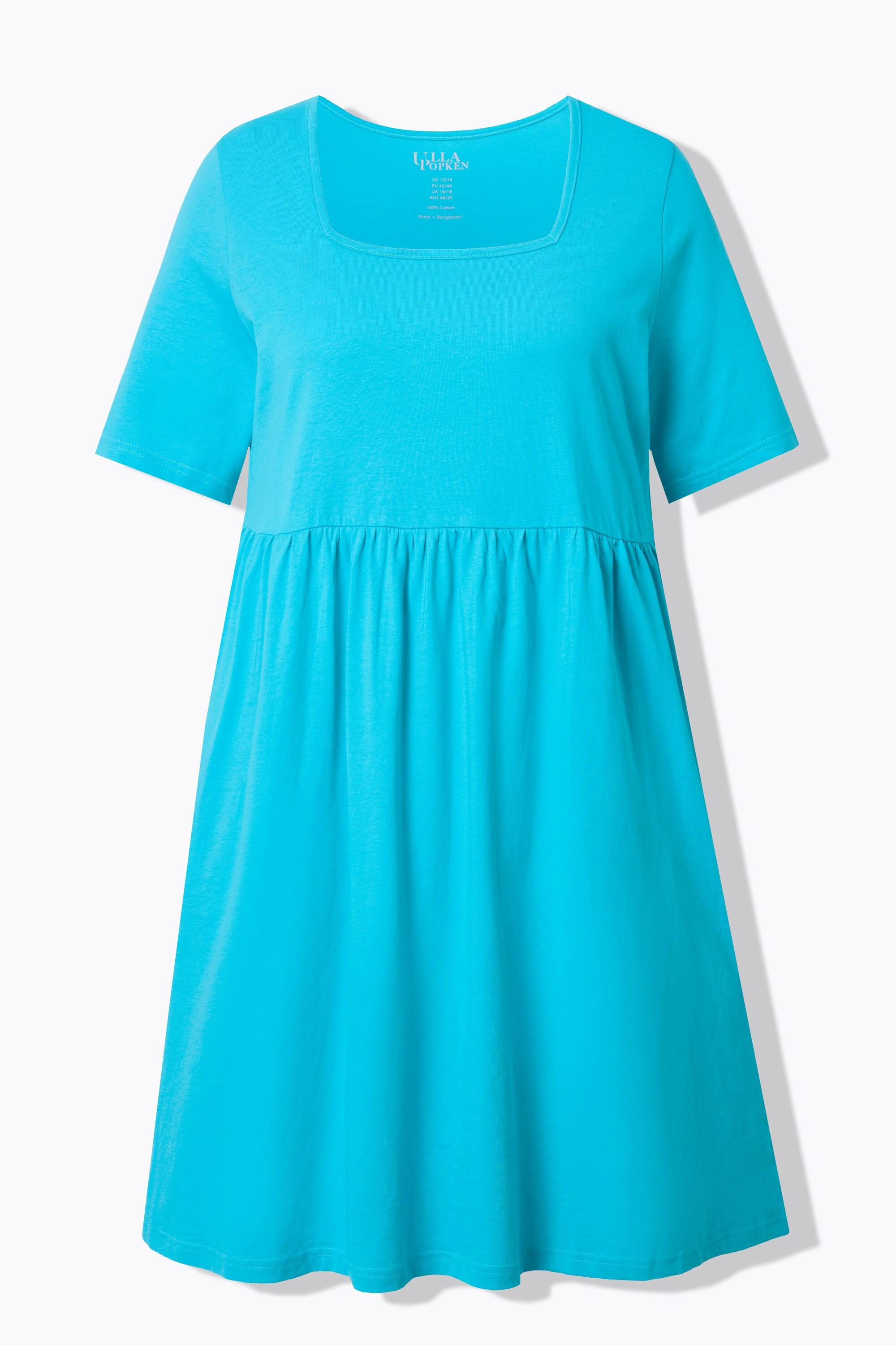 Ulla Popken A-Linie Carree-Ausschnitt Halbarm Kleid mit Taschen