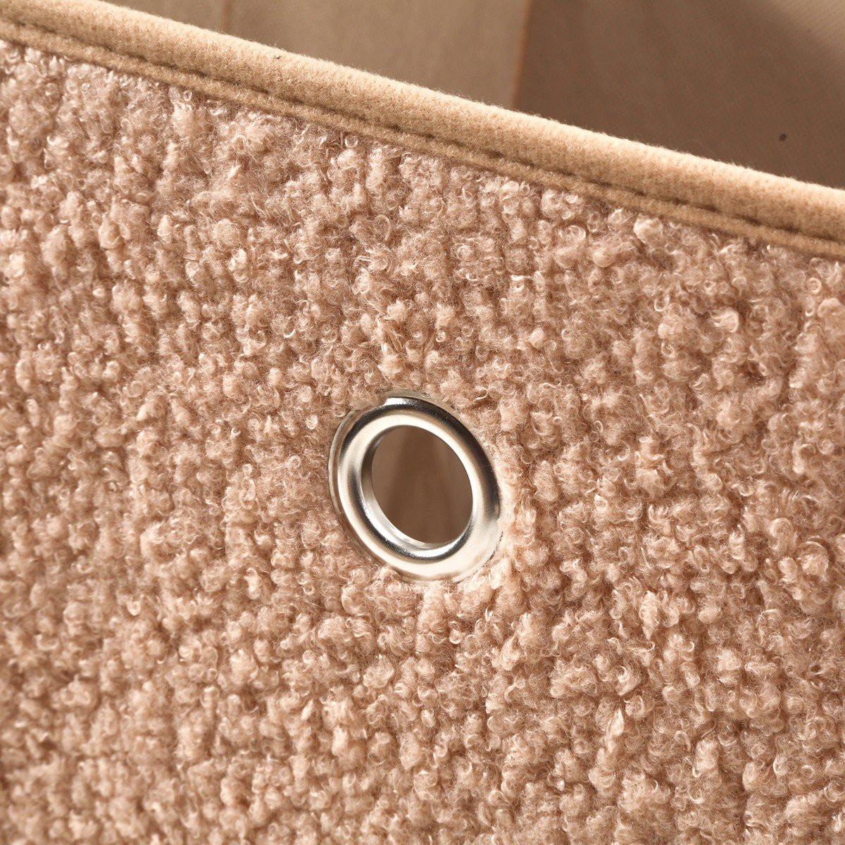 Calicosy Faltbarer Würfel aus Bouclé-Stoff in Beige - H27 cm