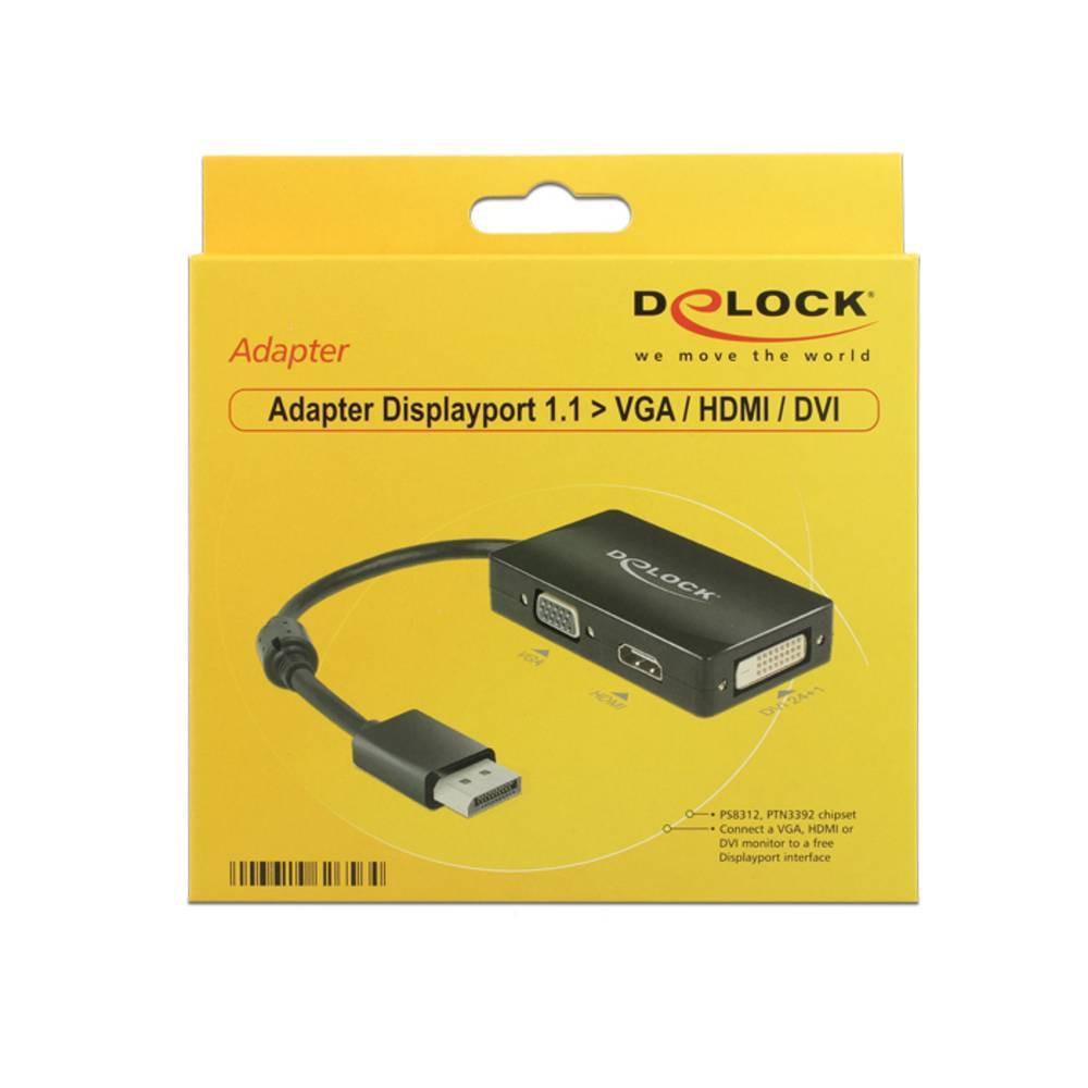 DeLock Adapter Displayport zu VGA HDMI DVI Passiv
