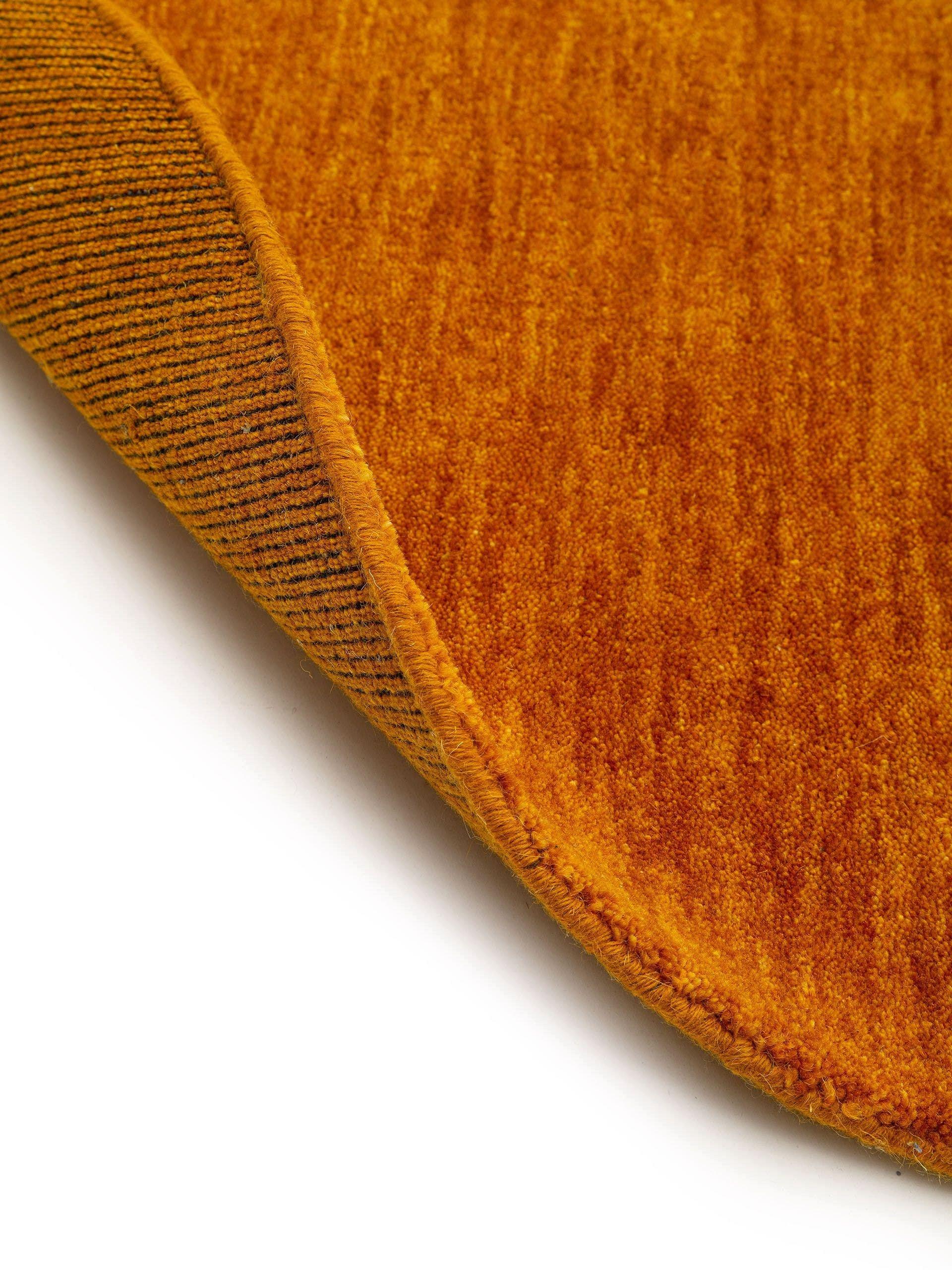 Benuta Wollteppich rund Jamal Gelb