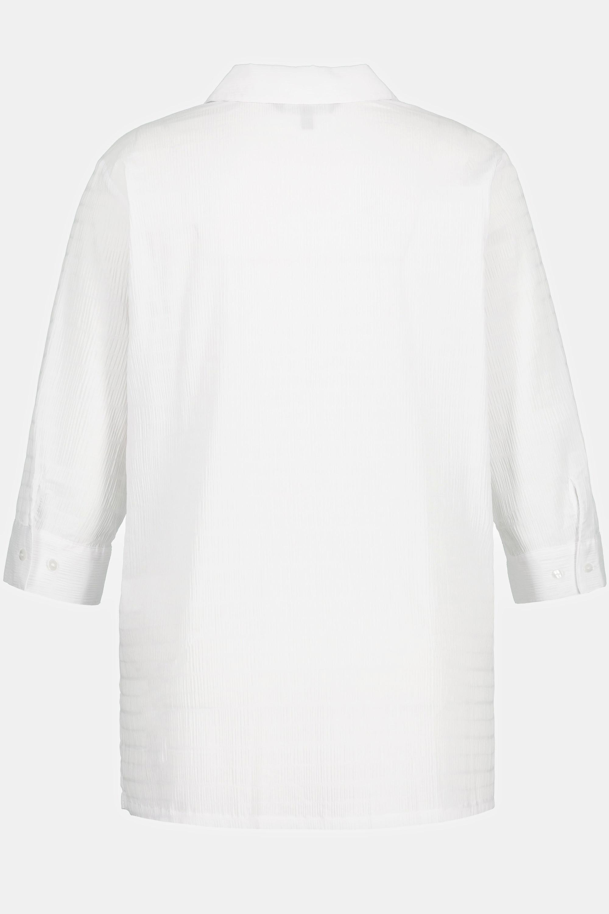 Ulla Popken Bubble Qualität Bluse Hemdkragen 3/4-Arm
