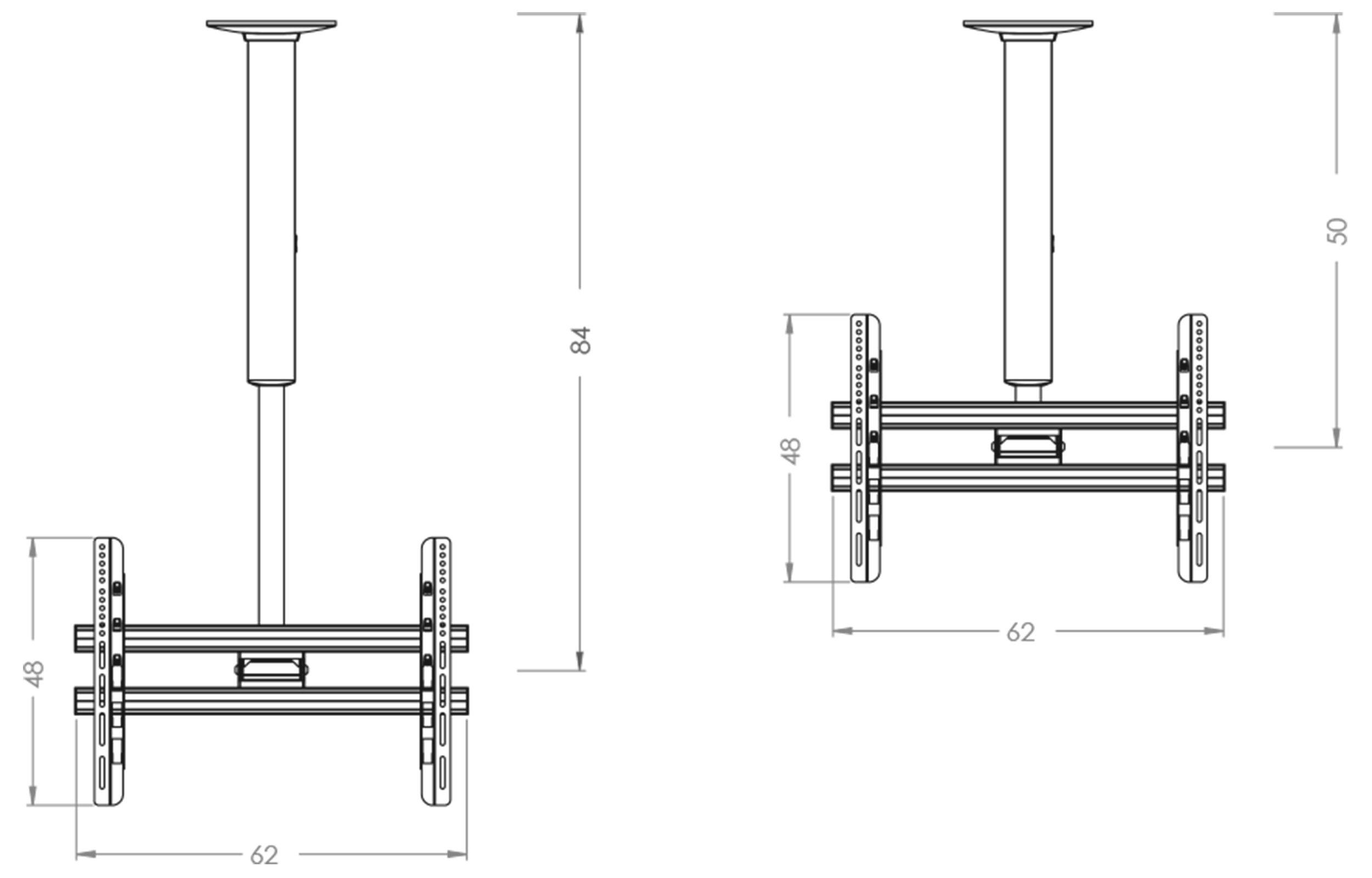 VCM Universal VESA TV Deckenhalterung Fernseh Halterung Halter CM4 Mini Double