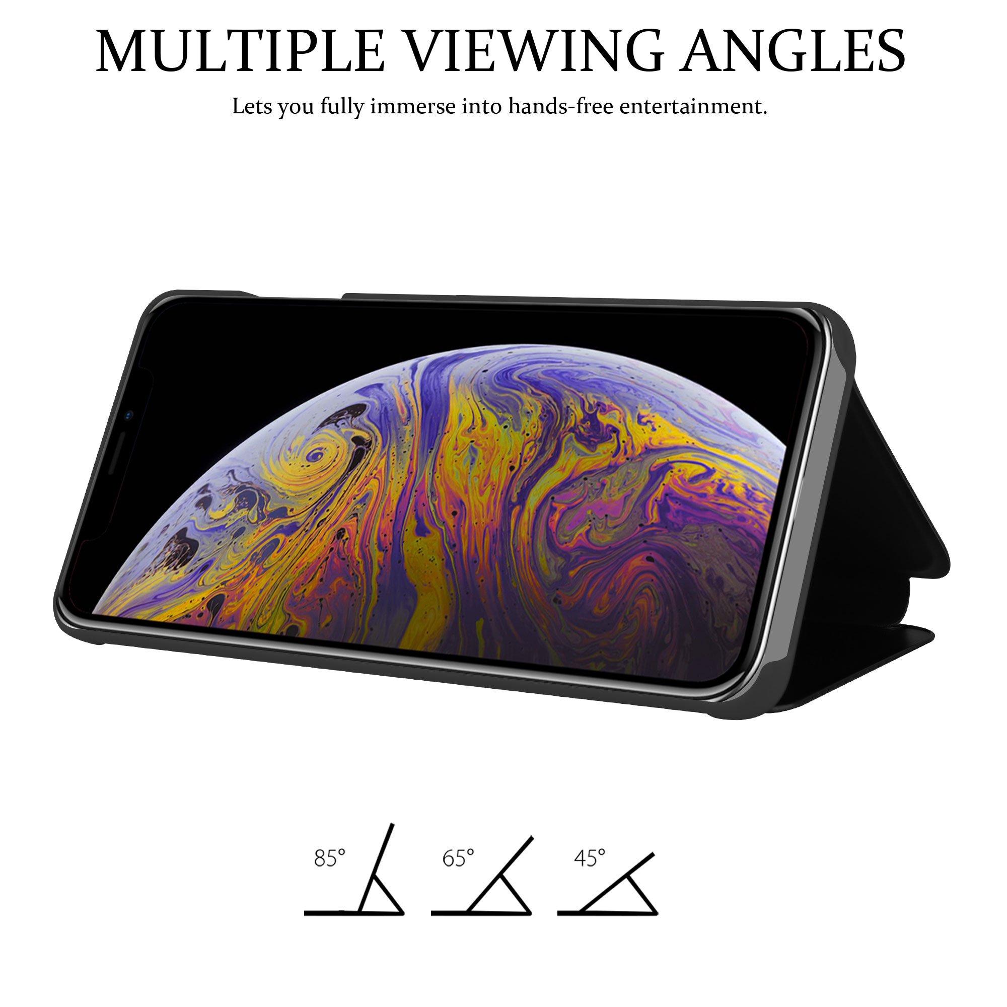 Cadorabo Hülle für Apple iPhone XS MAX Spiegel Standfunktion 360 Grad Schutz