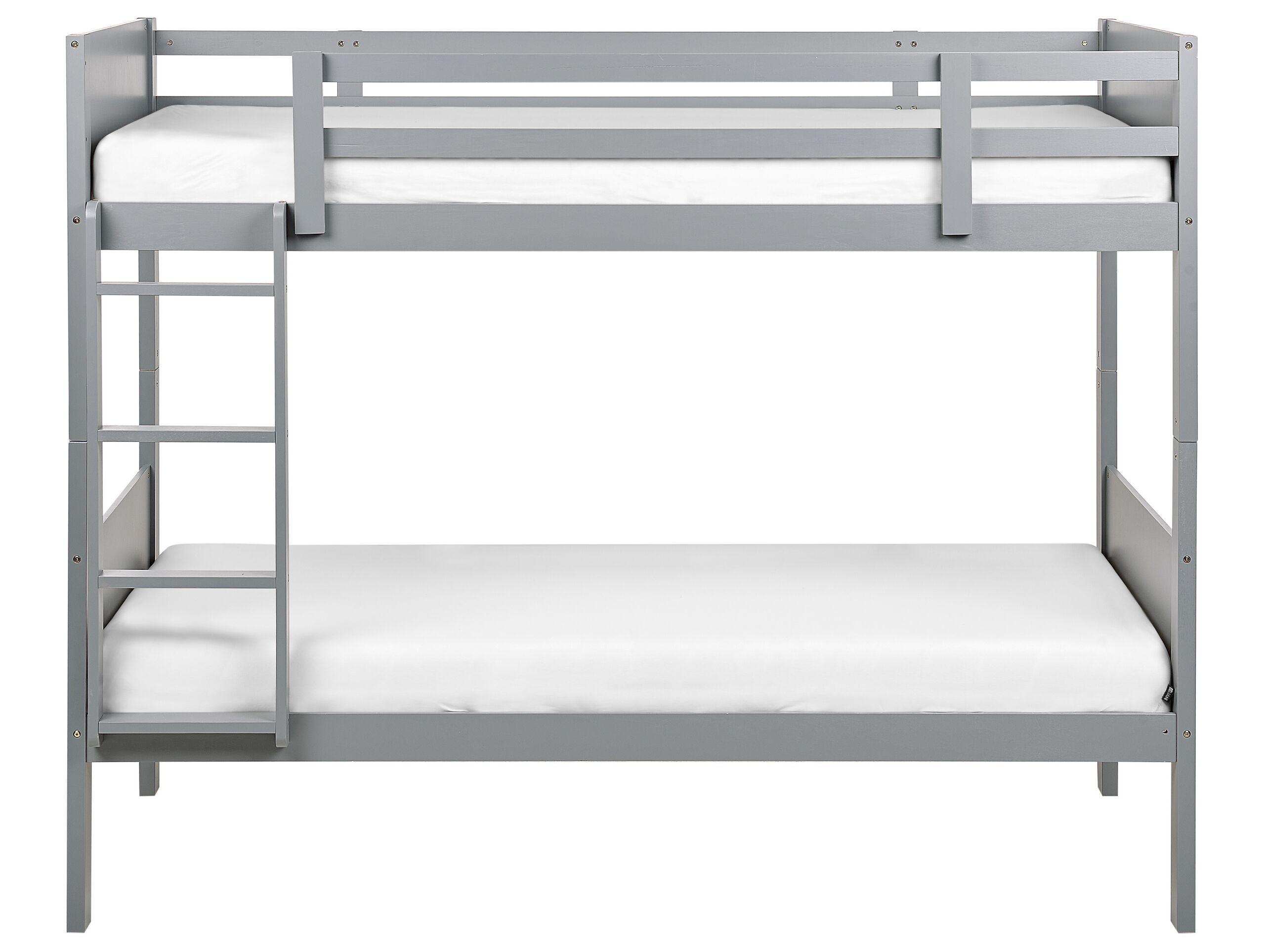 Beliani Hochbett aus Gummibaumholz Skandinavisch MAULDE