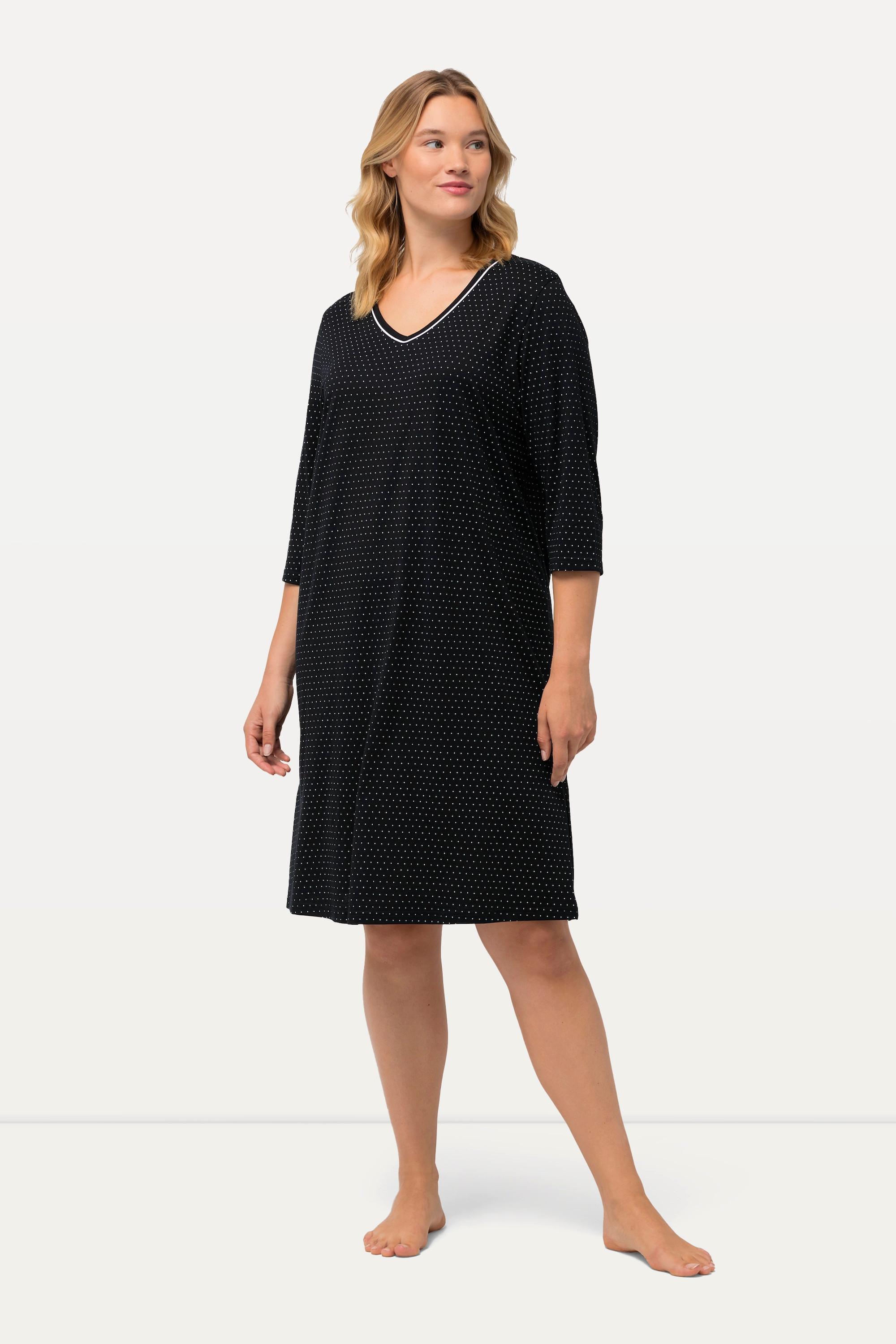 Ulla Popken Bigshirts, 2er-Pack, Rundhals/ V-Ausschnitt, 3/4-Arm