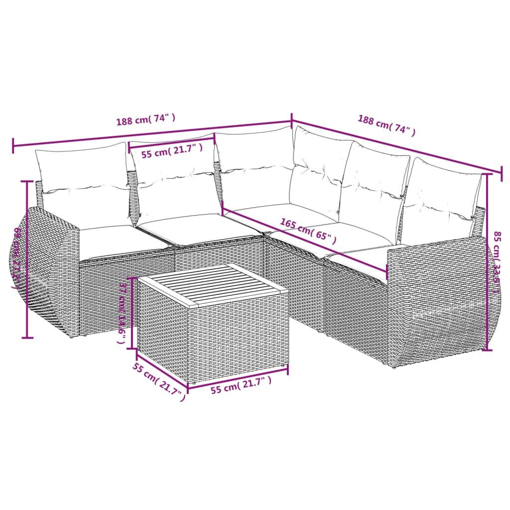 VidaXL Garten sofagarnitur poly-rattan