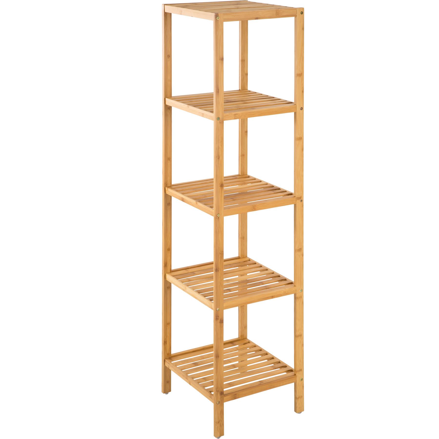 Tectake Bambus Standregal 5 Böden 33x33x141cm