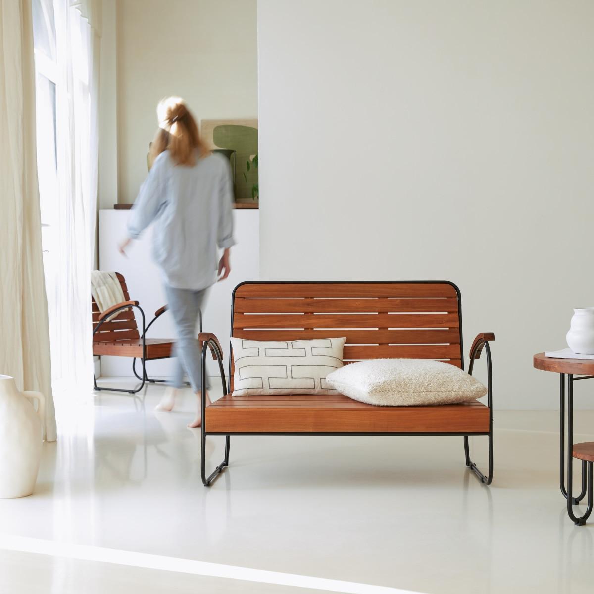 Tikamoon Bank aus massivem Akazienholz Key Wood