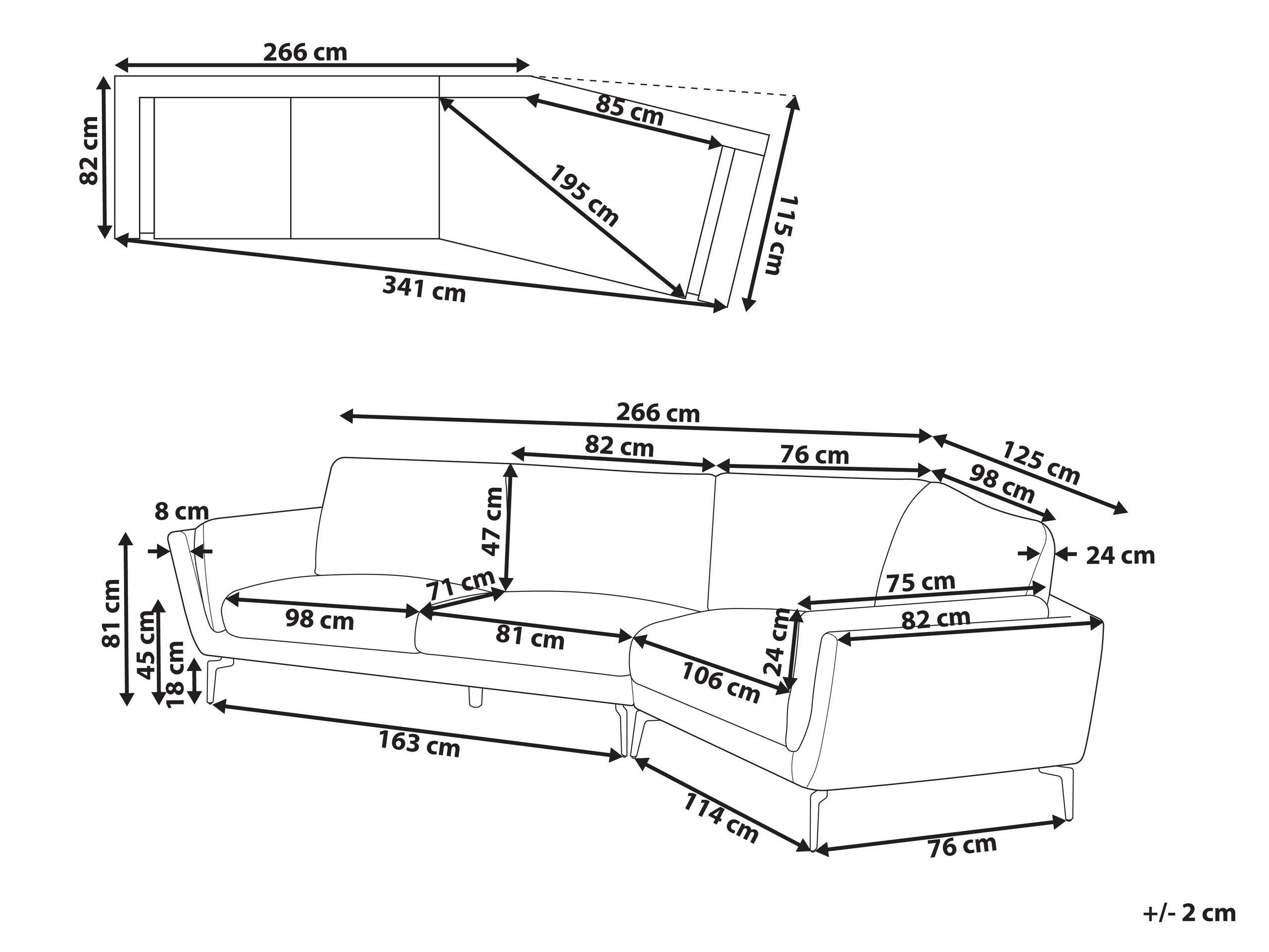 Beliani 3 Sitzer Sofa aus Polyester Klassisch KANSSELI
