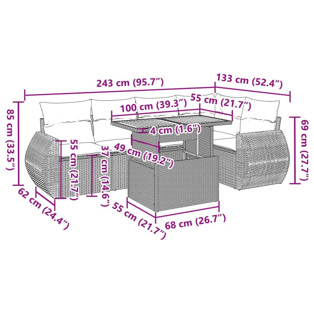 VidaXL Garten sofagarnitur poly-rattan