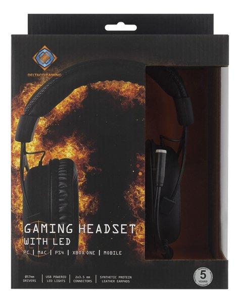 DELTACO DELTACO Stereo Gaming Headset DH310 GAM-030 with LED, black