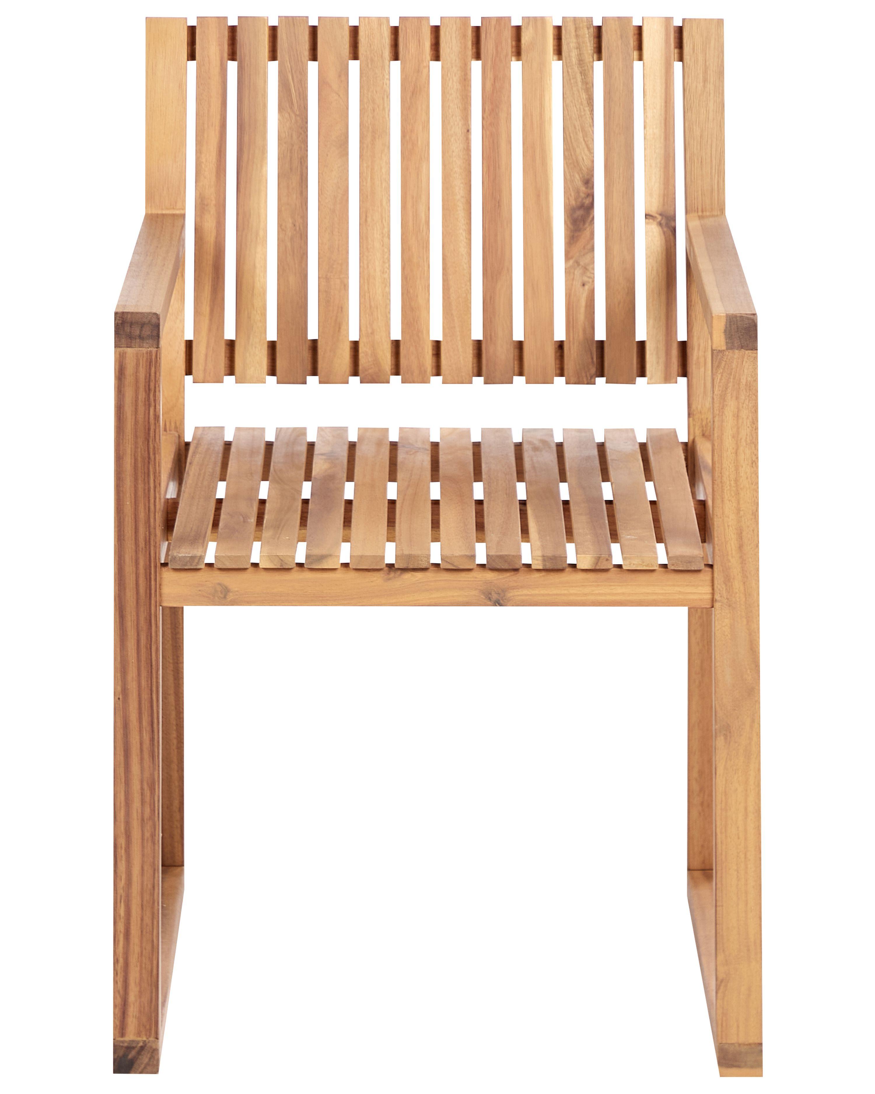 Beliani Set mit 2 Stühlen und Sitzkissen aus FSC® zertifiziertes Akazienholz Klassisch SASSARI PREMIUM