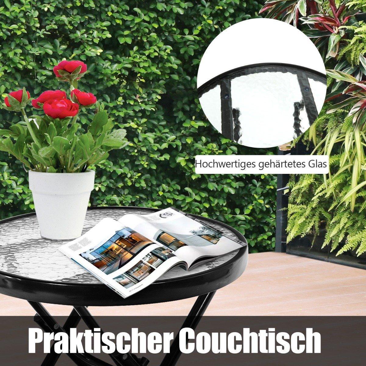 Northio 3-teiliges Schaukelliege Liegestühle mit Beistelltisch Gartenliege Rot + Schwarz