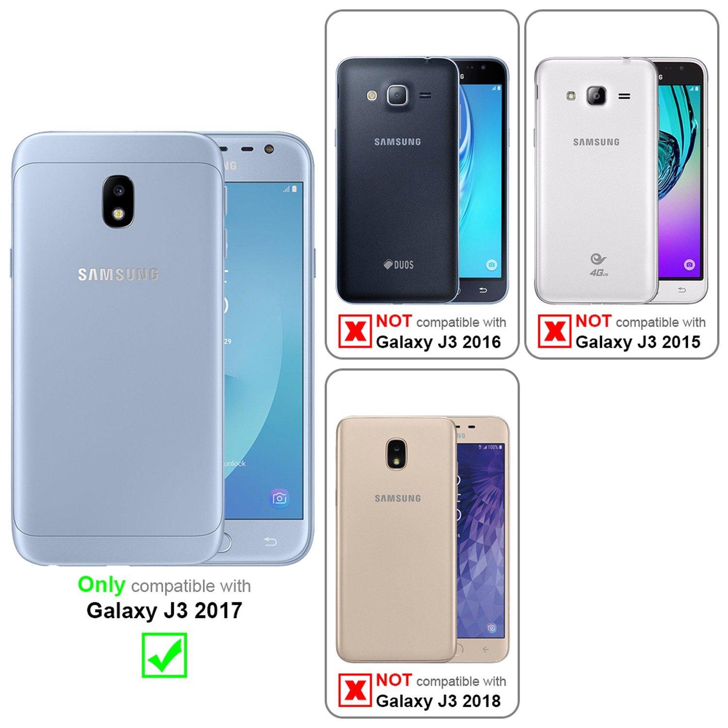 Cadorabo Hülle für Samsung Galaxy J3 2017 Magnetverschluss, Standfunktion