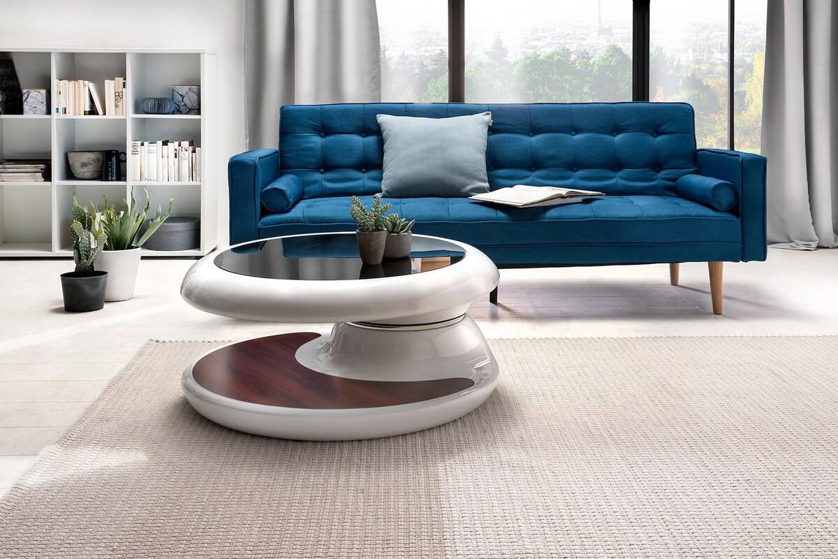 mutoni Couchtisch 90x90x42cm Fiberglas Holz
