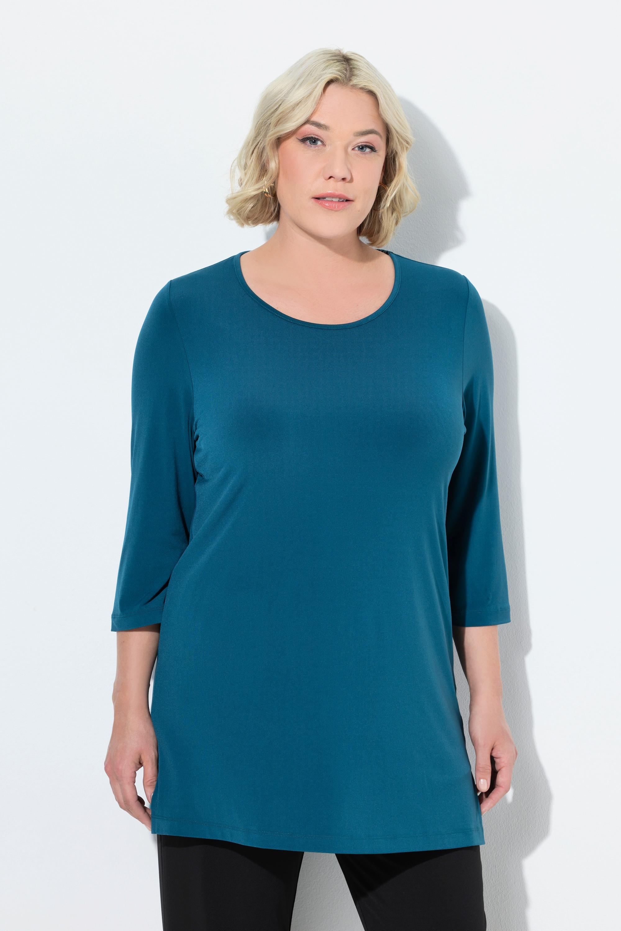 Ulla Popken Longshirt Ringmuster Rundhals 3/4-Arm